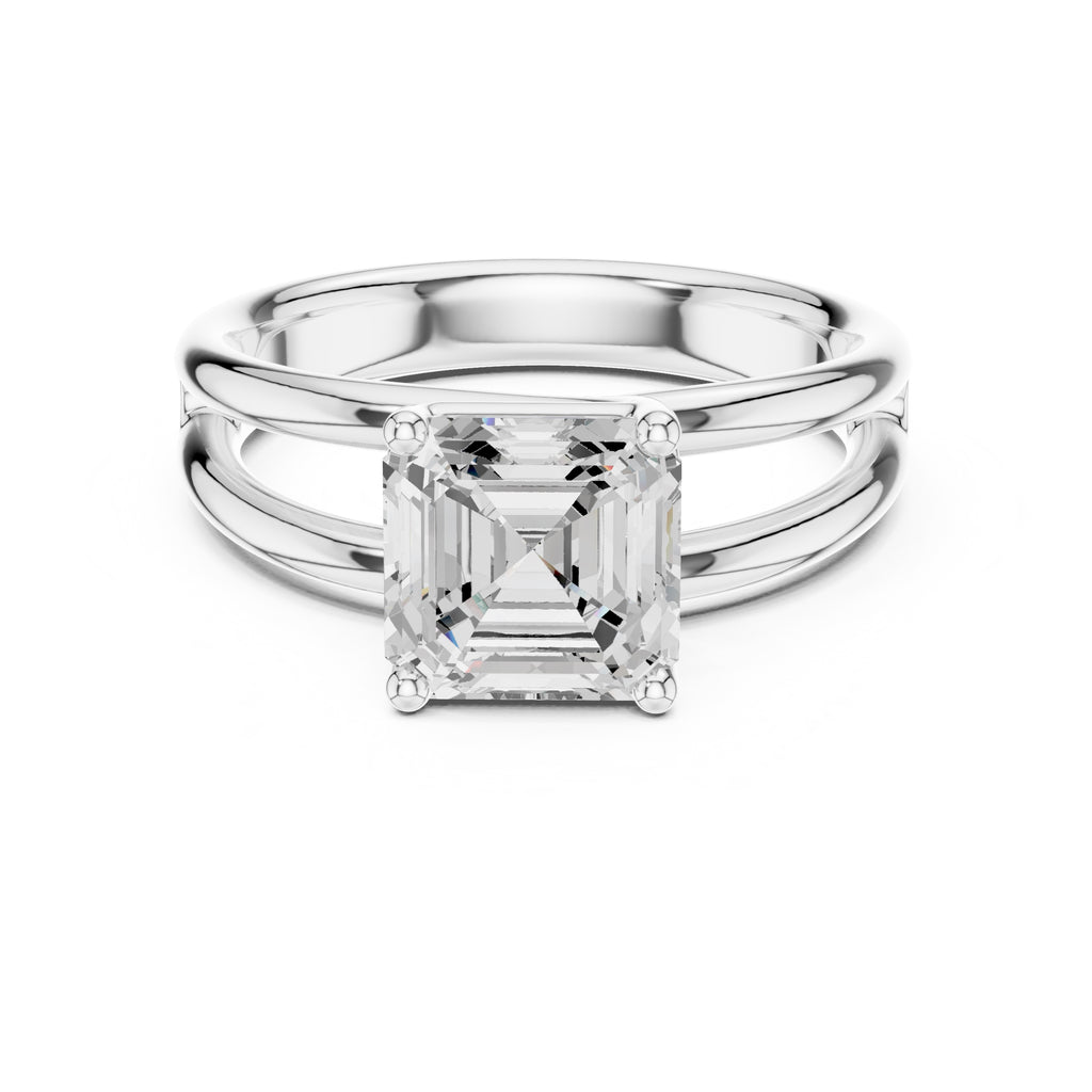 2.00 ct Floating Horizon Ring 2ct White Gold Asscher