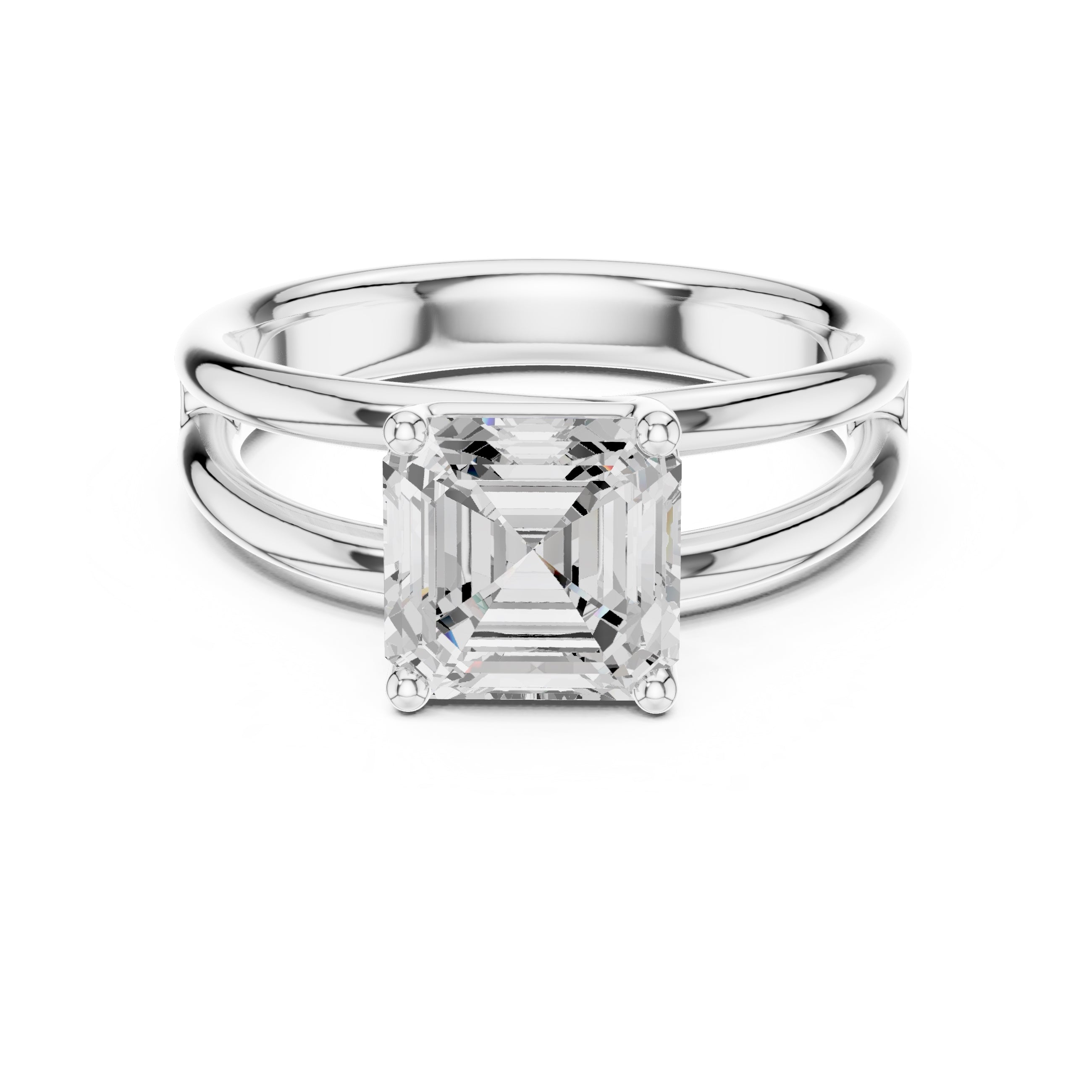 2.00 ct Floating Horizon Ring 2ct White Gold Asscher