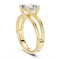 2.00 ct Floating Horizon Ring 2ct Yellow Gold Asscher