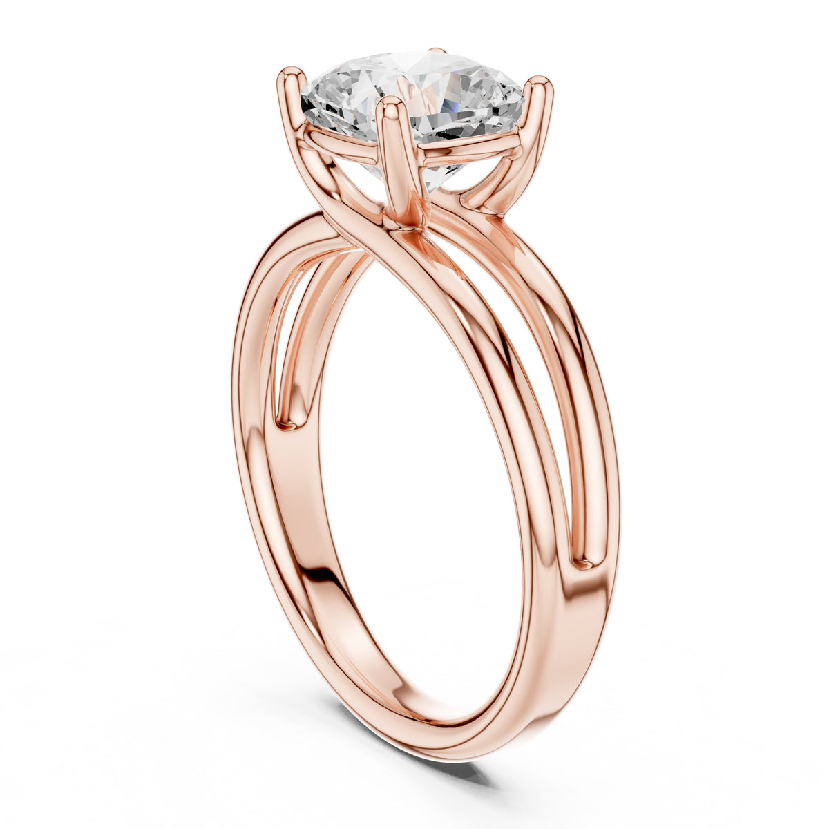 2.00 ct Floating Horizon Ring 2ct Rose Gold Cushion
