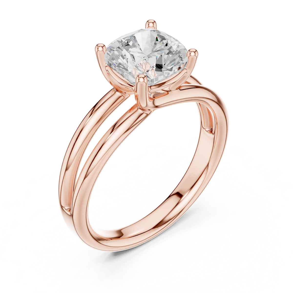 2.00 ct Floating Horizon Ring 2ct Rose Gold Cushion