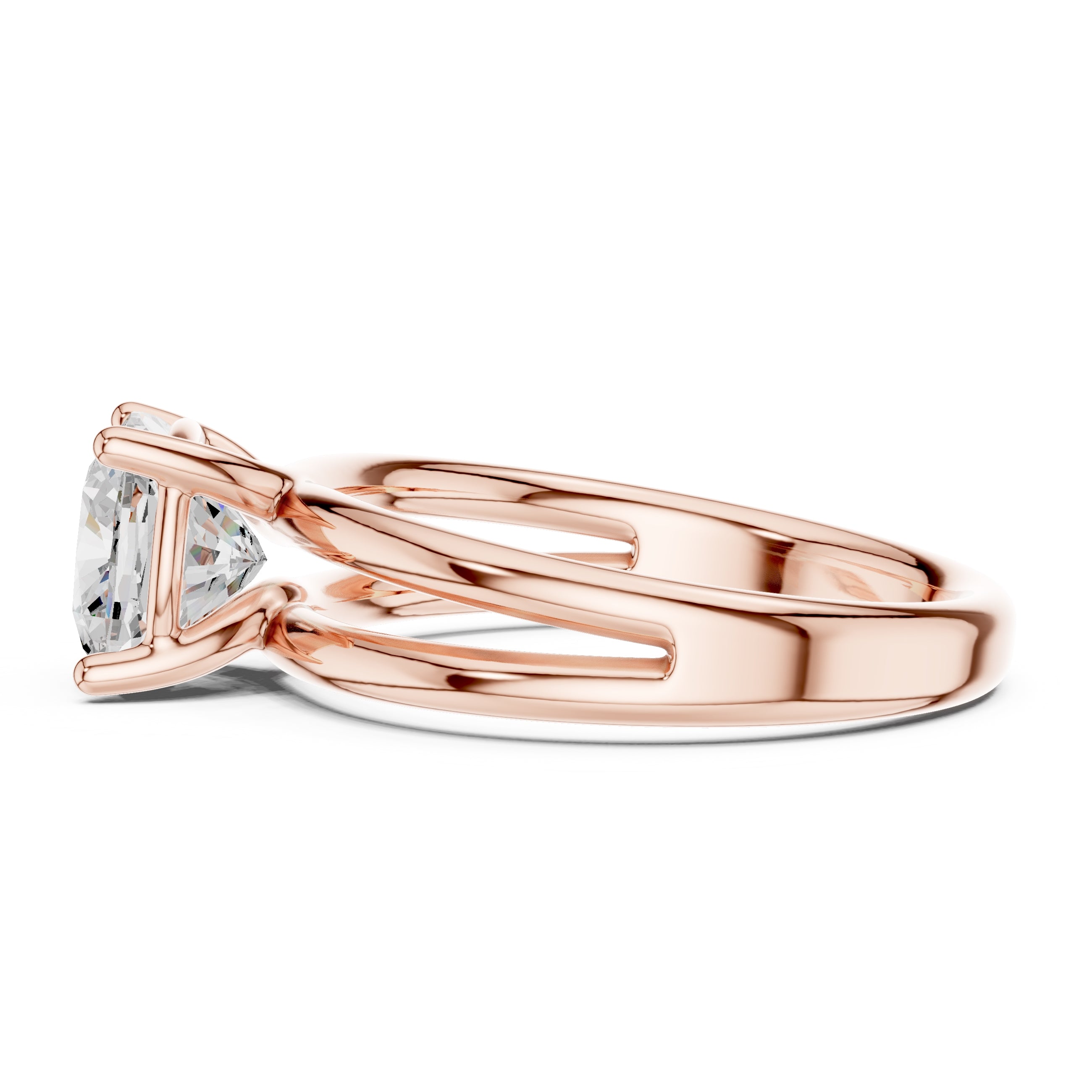 2.00 ct Floating Horizon Ring 2ct Rose Gold Cushion