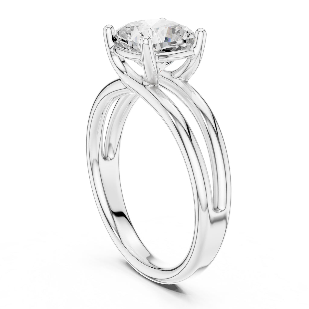 2.00 ct Floating Horizon Ring 2ct White Gold Cushion