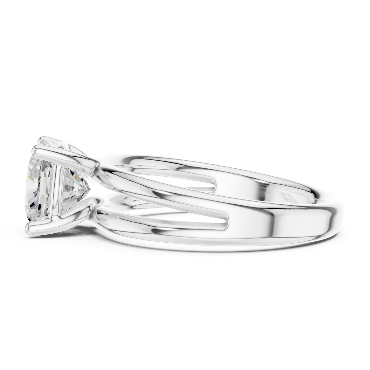 2.00 ct Floating Horizon Ring 2ct White Gold Cushion