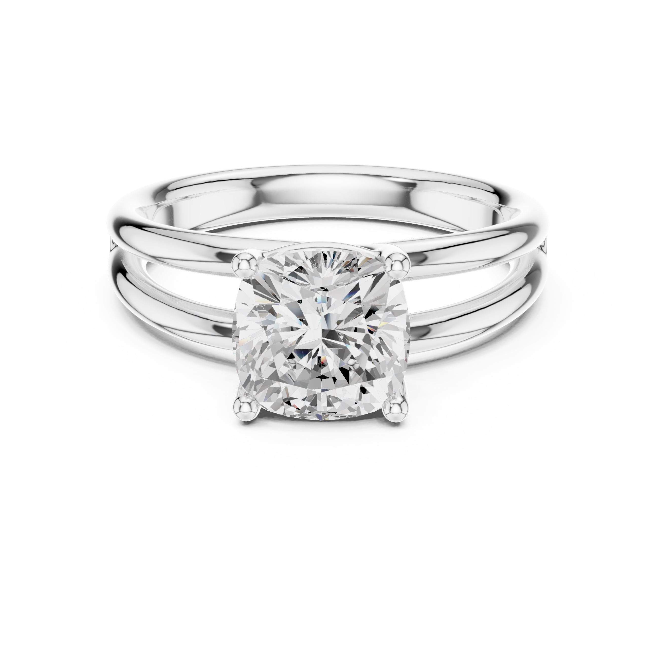 2.00 ct Floating Horizon Ring 2ct White Gold Cushion