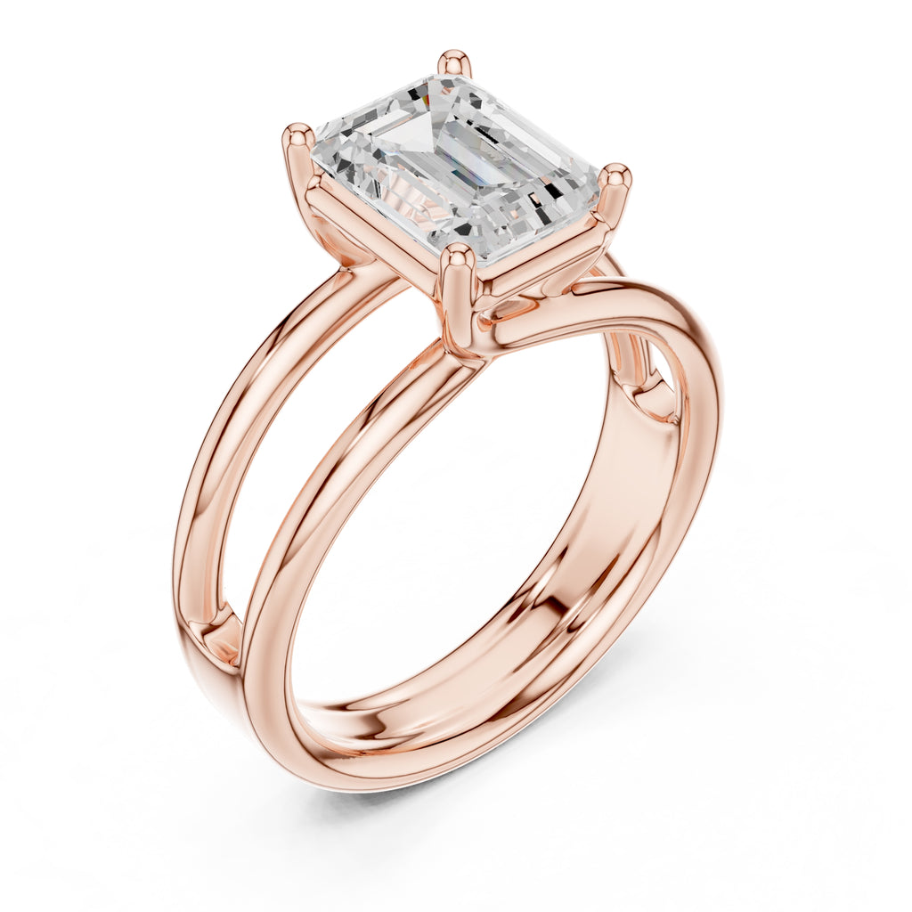 2.00 ct Floating Horizon Ring 2ct Rose Gold Emerald
