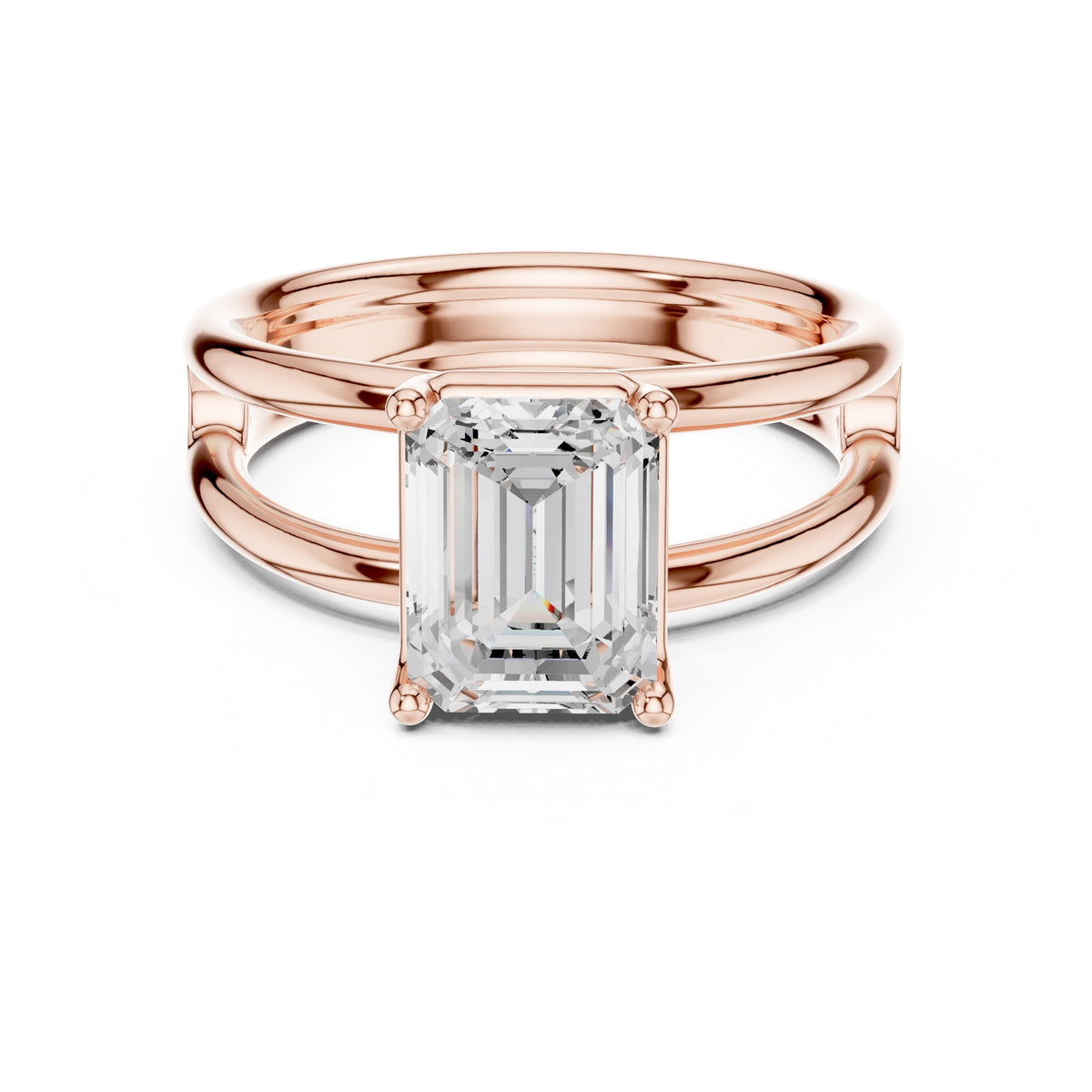 2.00 ct Floating Horizon Ring 2ct Rose Gold Emerald