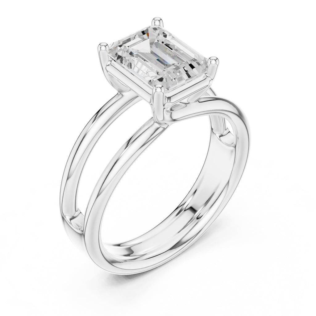 2.00 ct Floating Horizon Ring 2ct White Gold Emerald