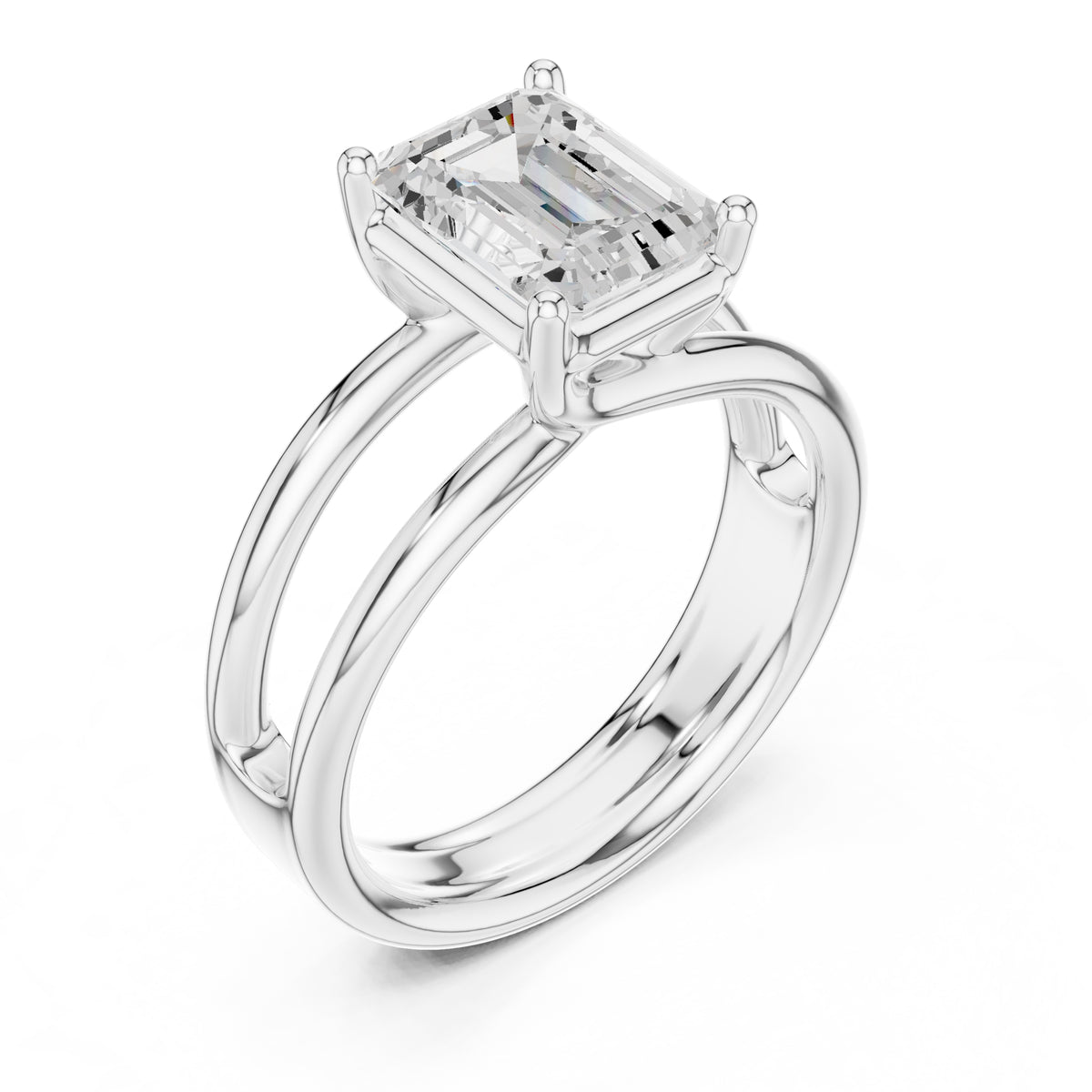 2.00 ct Floating Horizon Ring 2ct White Gold Emerald