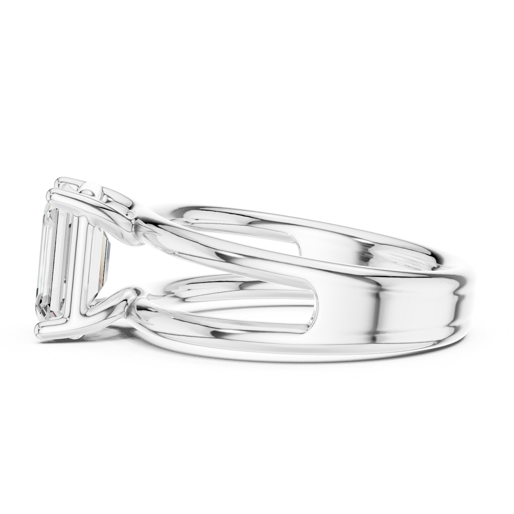 2.00 ct Floating Horizon Ring 2ct White Gold Emerald