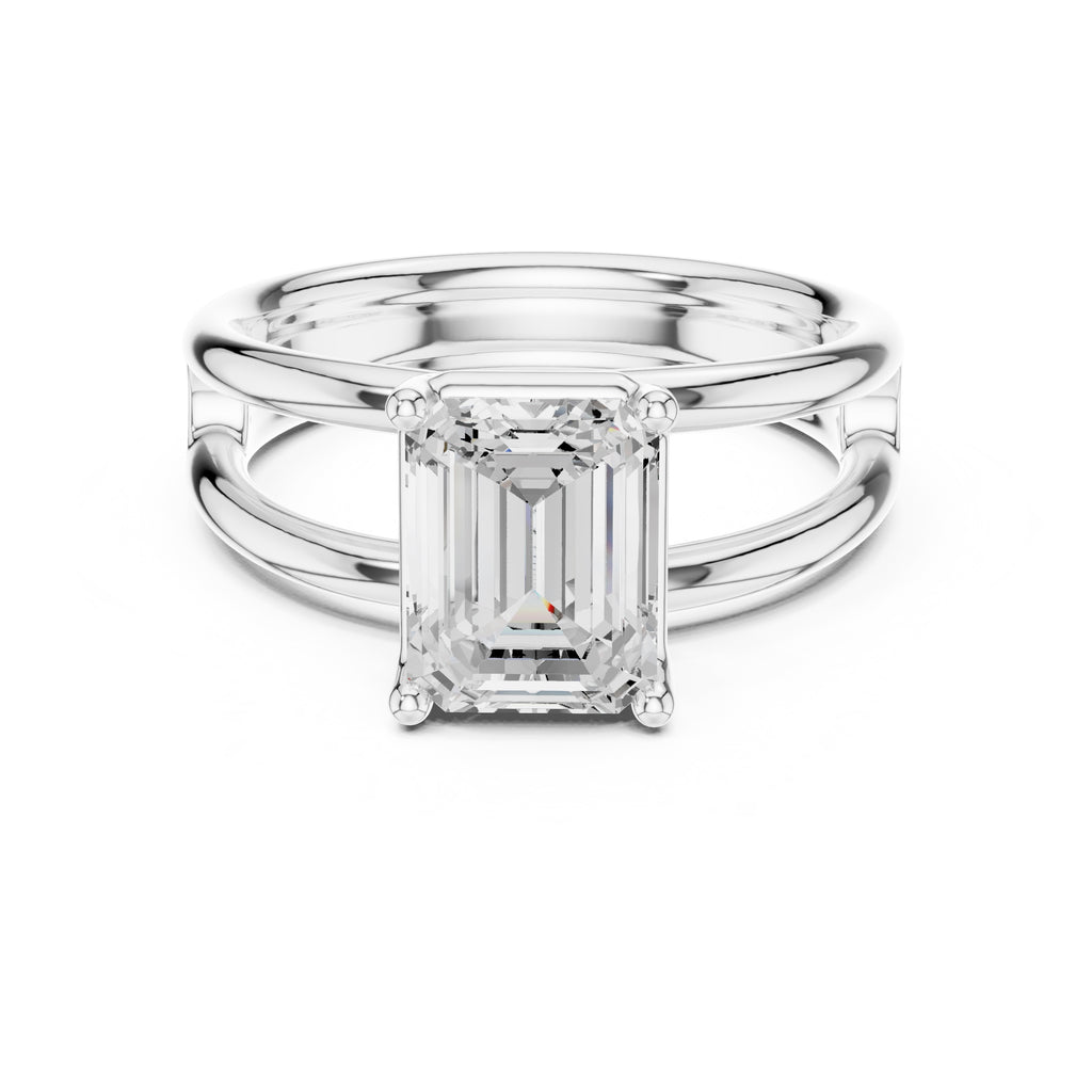 2.00 ct Floating Horizon Ring 2ct White Gold Emerald