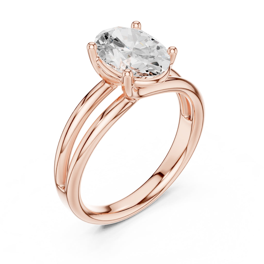 2.00 ct Floating Horizon Ring 2ct Rose Gold Oval