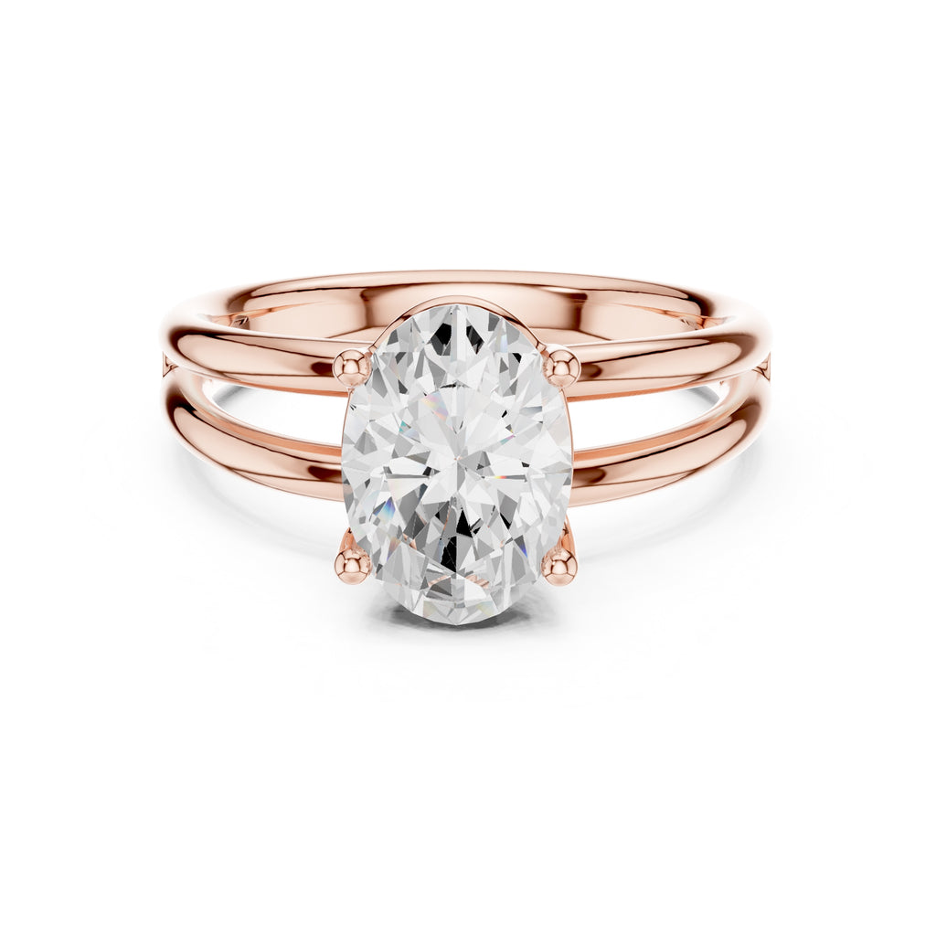 2.00 ct Floating Horizon Ring 2ct Rose Gold Oval