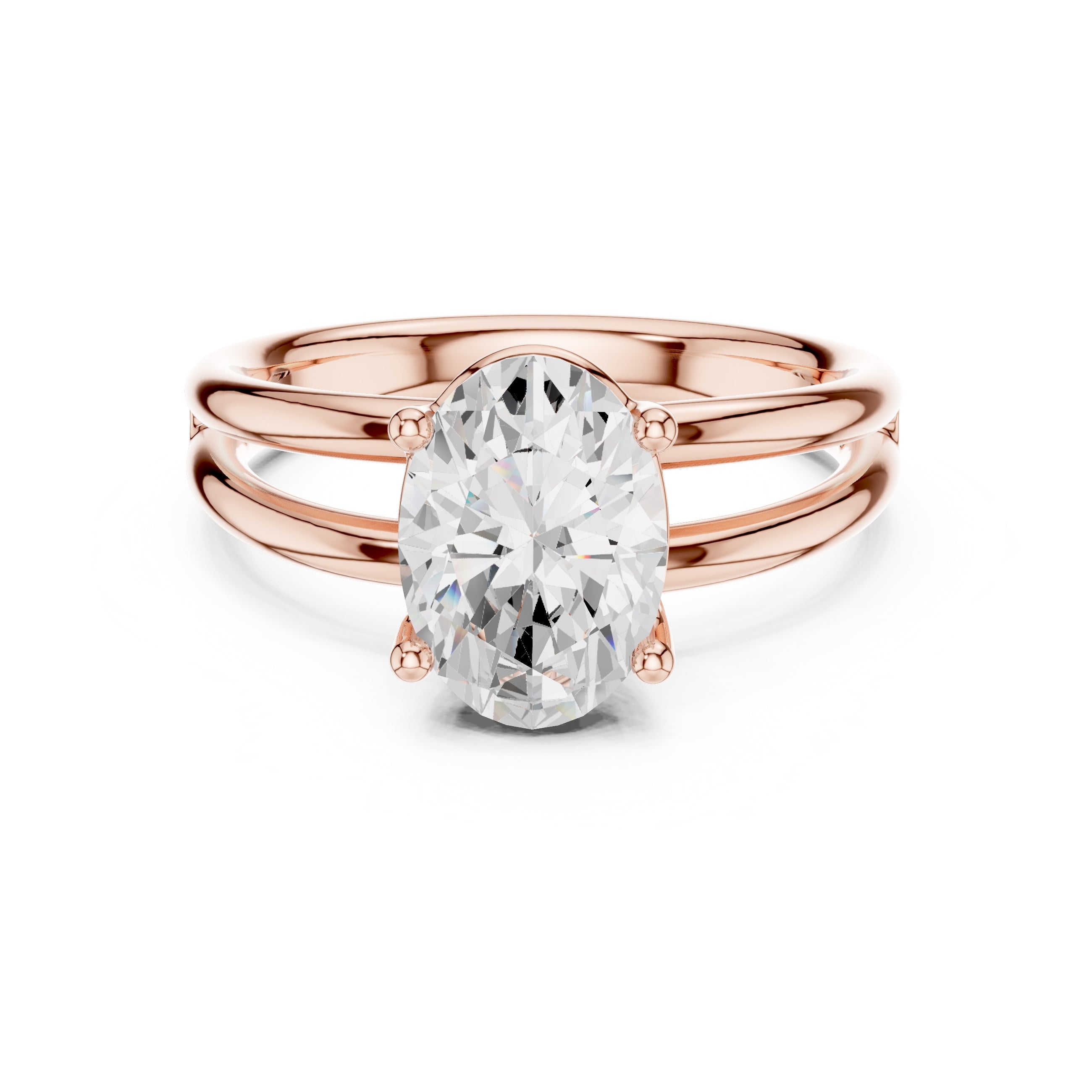 2.00 ct Floating Horizon Ring 2ct Rose Gold Oval