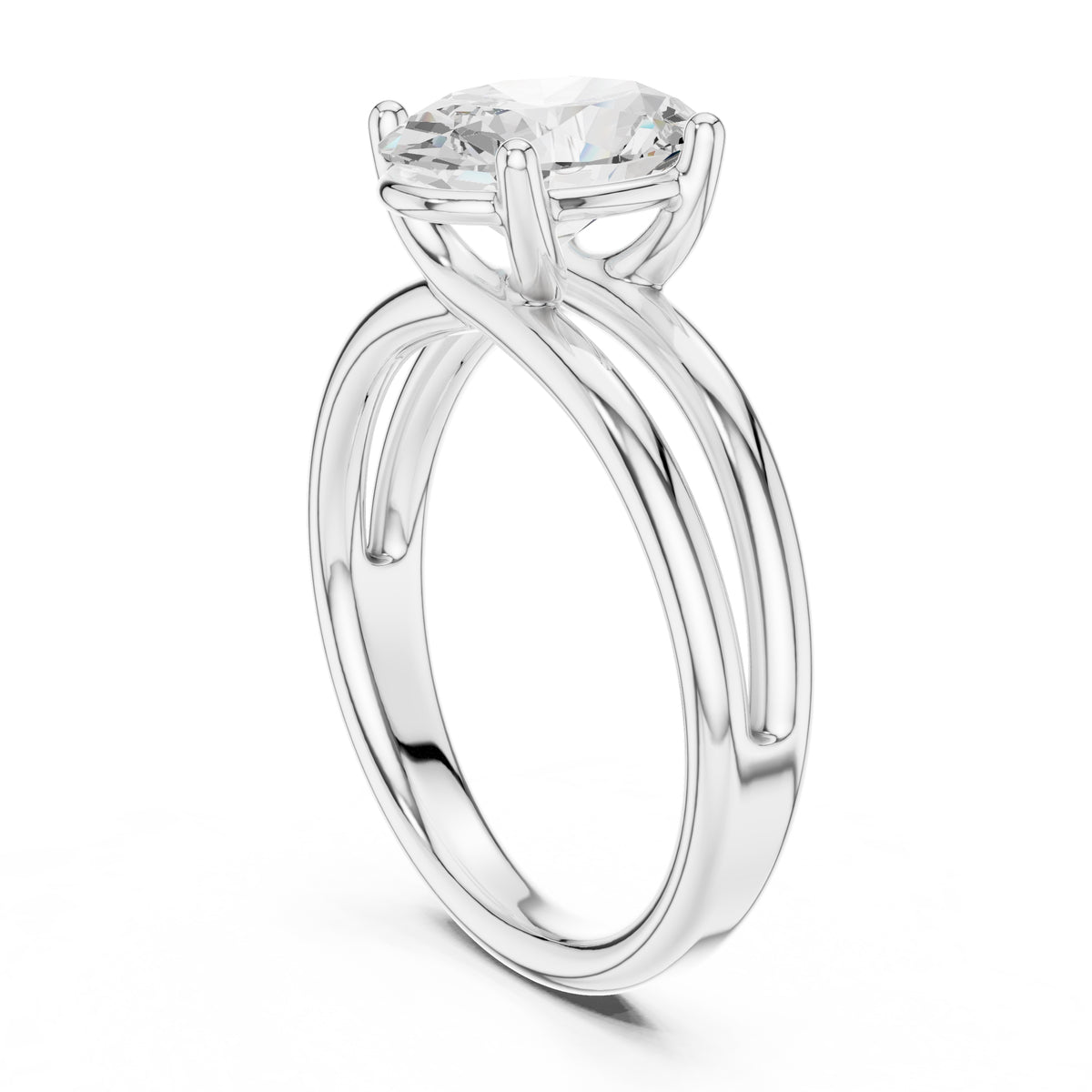 2.00 ct Floating Horizon Ring 2ct White Gold Oval