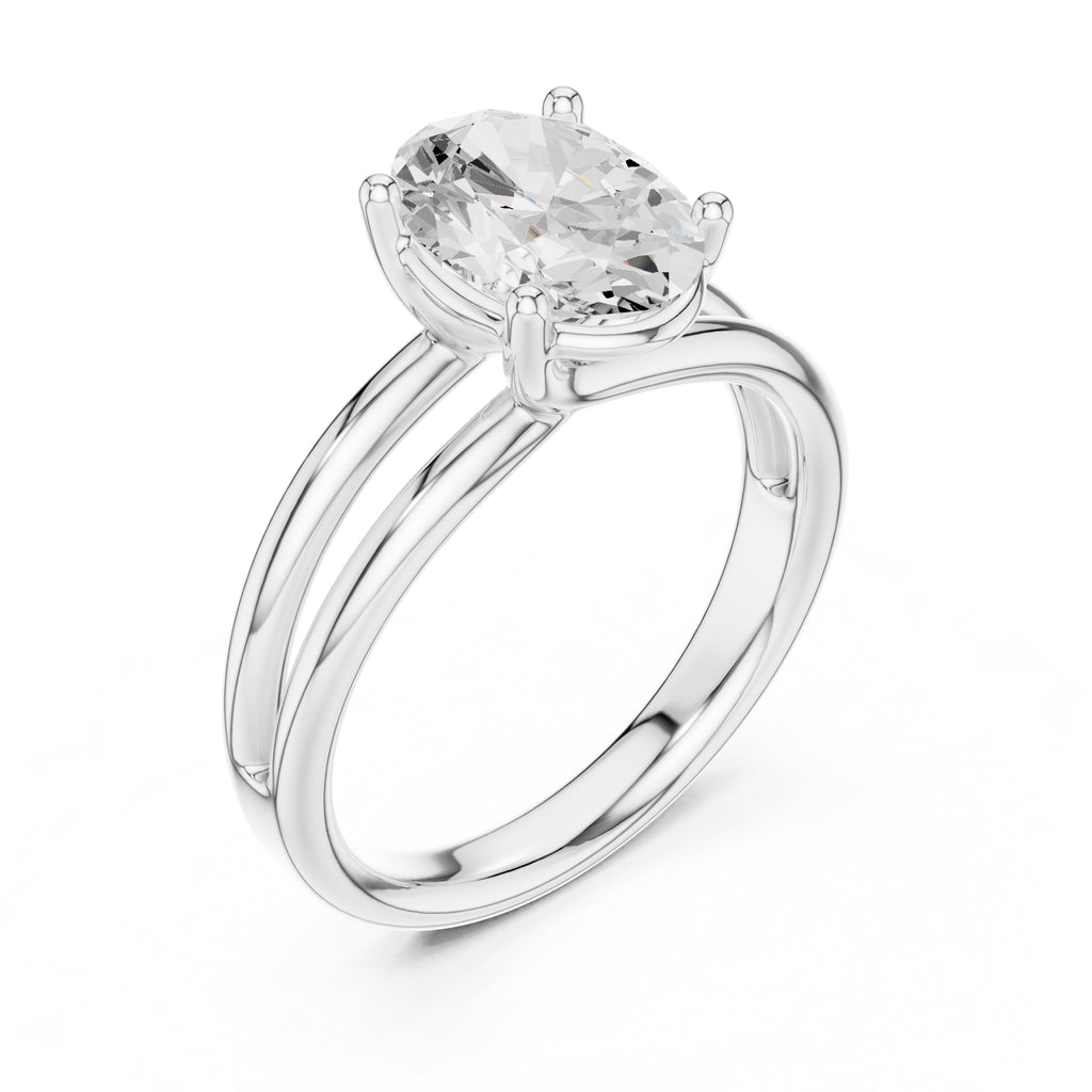 2.00 ct Floating Horizon Ring 2ct White Gold Oval