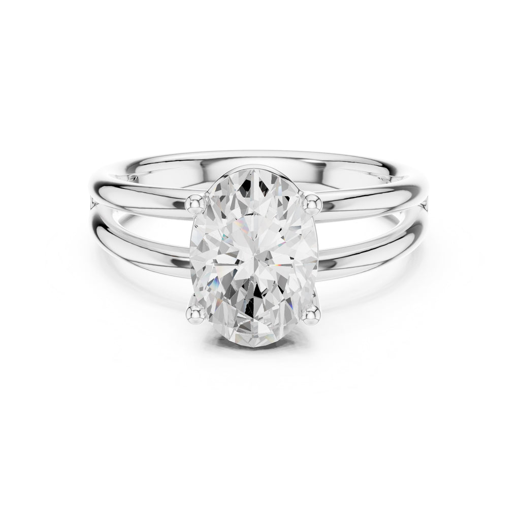 2.00 ct Floating Horizon Ring 2ct White Gold Oval