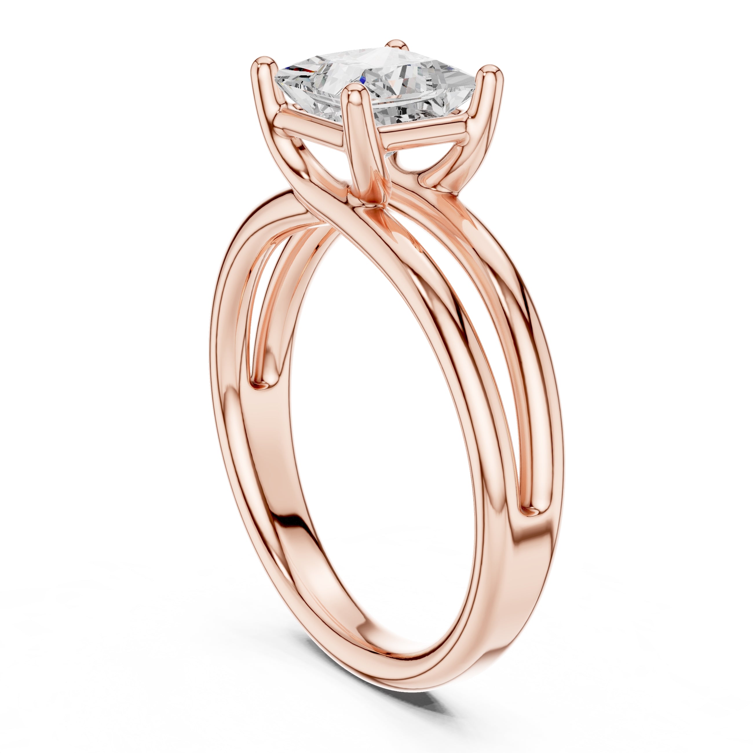 2.00 ct Floating Horizon Ring 2ct Rose Gold Princess