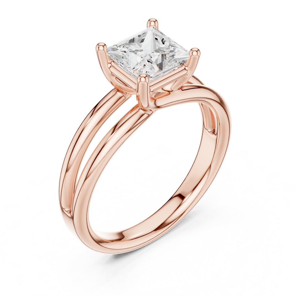 2.00 ct Floating Horizon Ring 2ct Rose Gold Princess