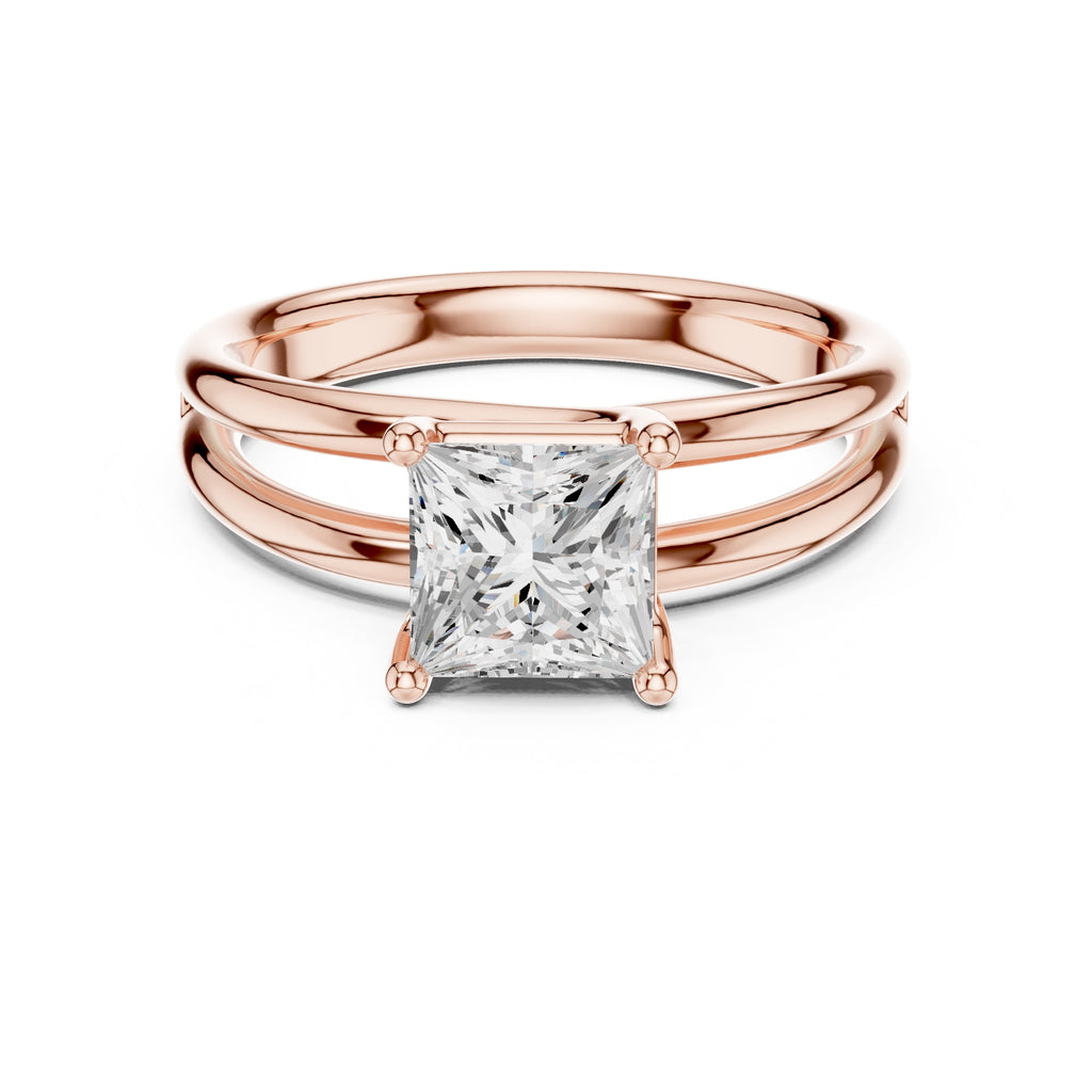 2.00 ct Floating Horizon Ring 2ct Rose Gold Princess