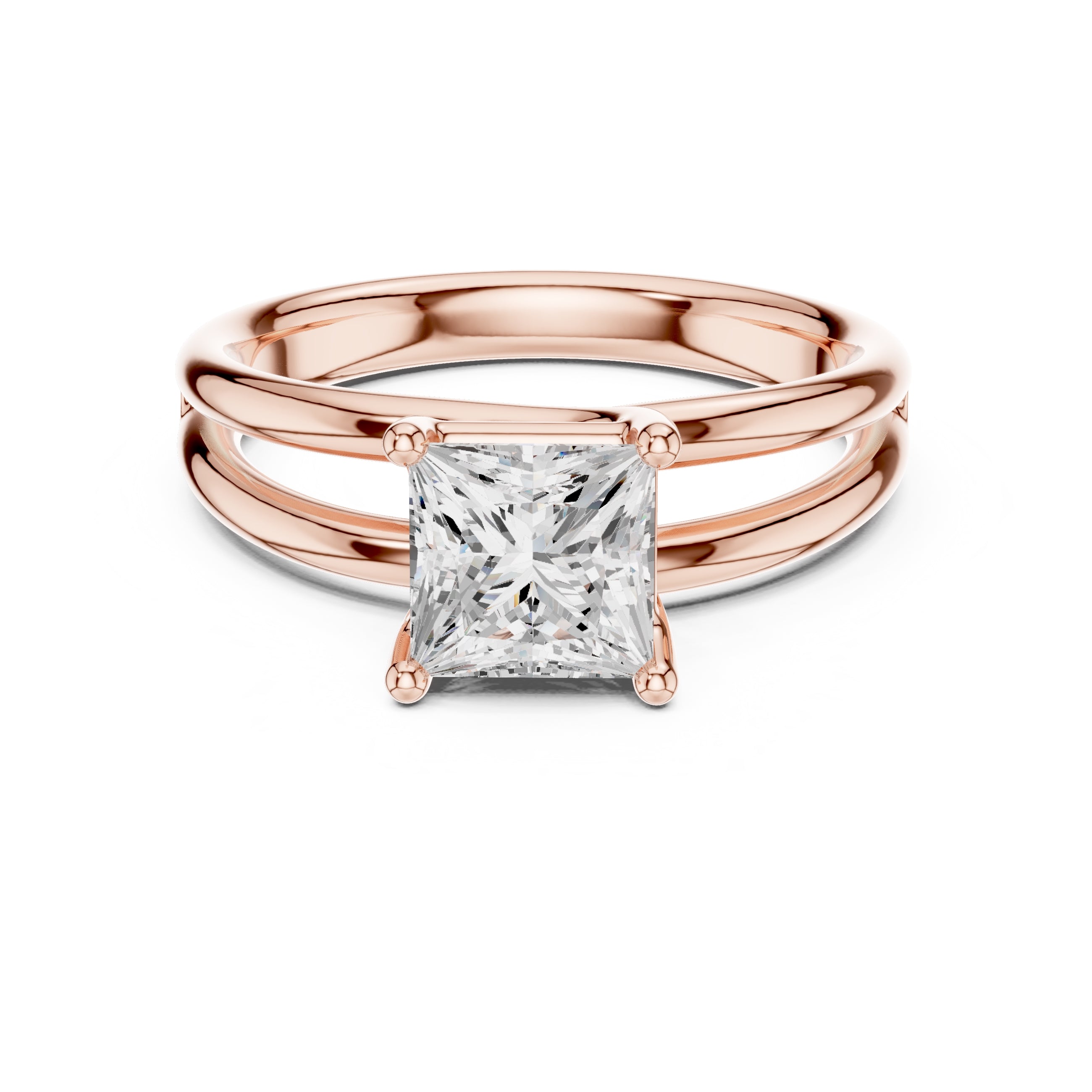 2.00 ct Floating Horizon Ring 2ct Rose Gold Princess