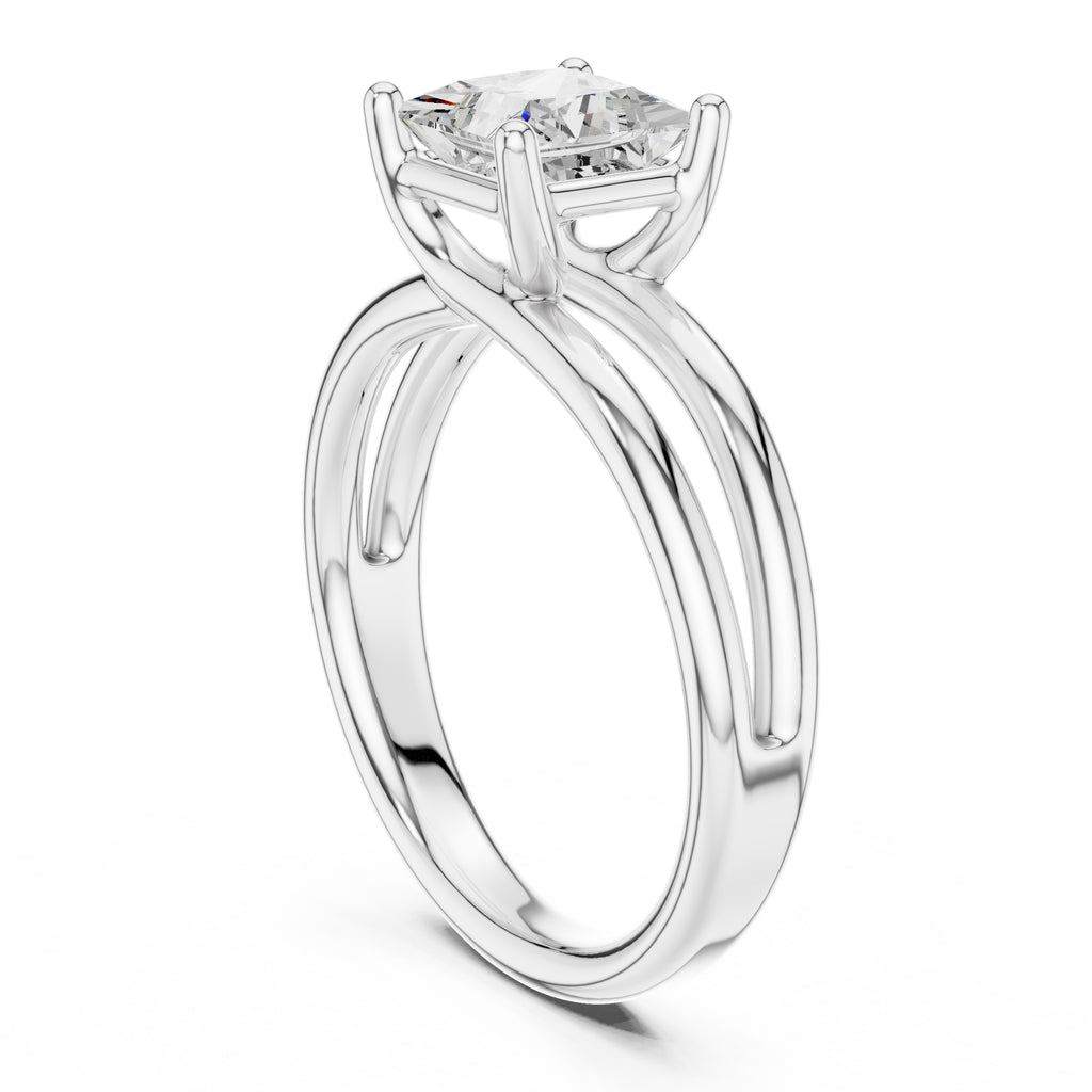 2.00 ct Floating Horizon Ring 2ct White Gold Princess