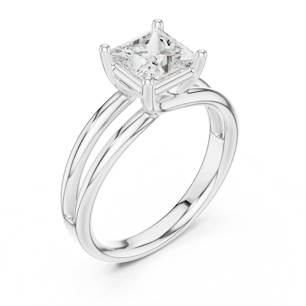 2.00 ct Floating Horizon Ring 2ct White Gold Princess