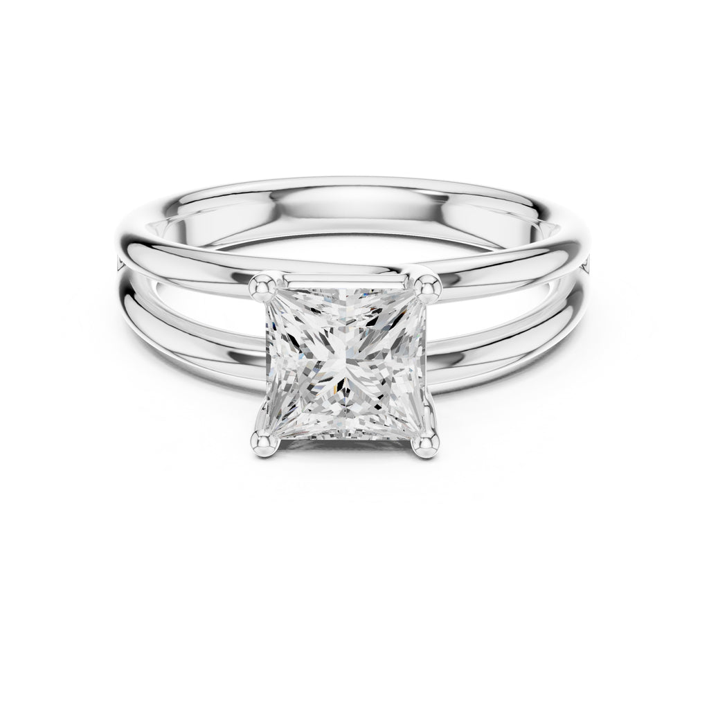 2.00 ct Floating Horizon Ring 2ct White Gold Princess