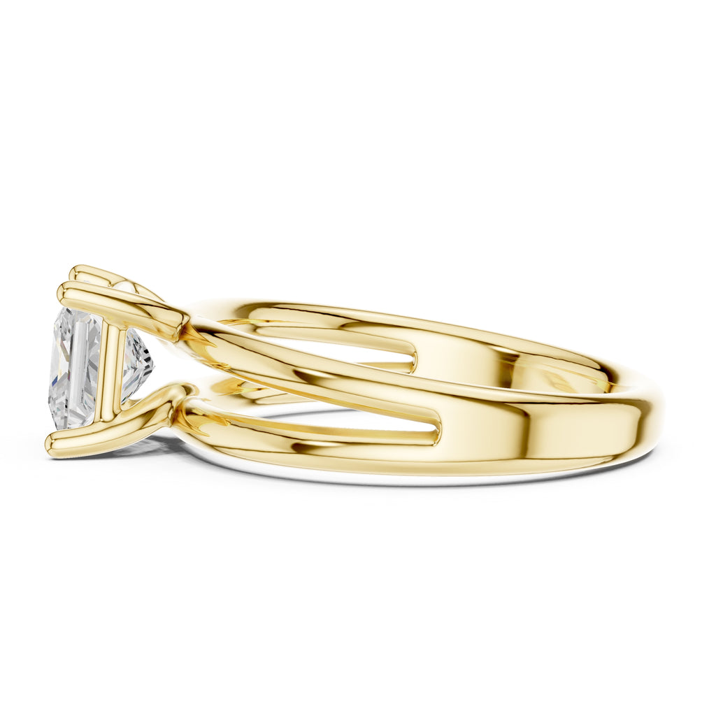 2.00 ct Floating Horizon Ring 2ct Yellow Gold Princess