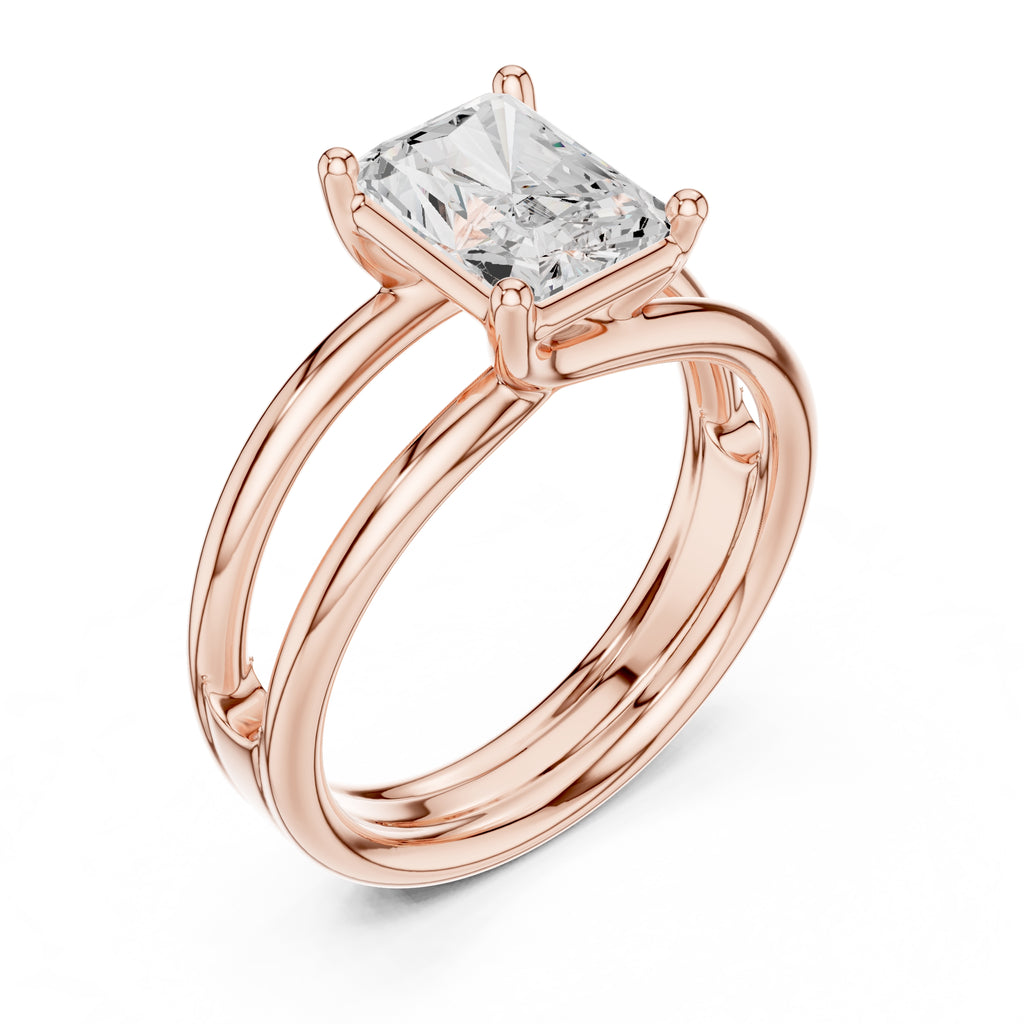 2.00 ct Floating Horizon Ring 2ct Rose Gold Radiant