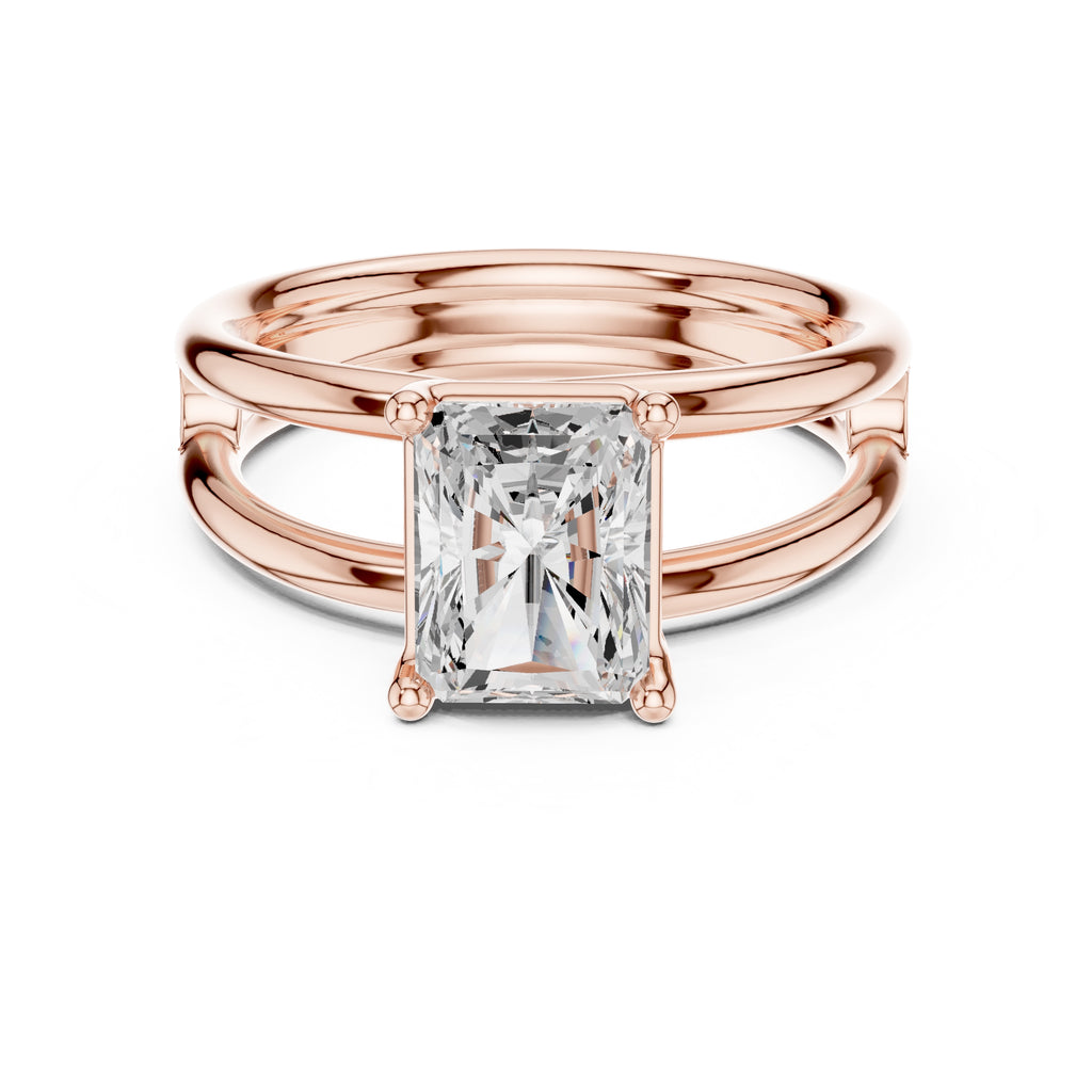 2.00 ct Floating Horizon Ring 2ct Rose Gold Radiant