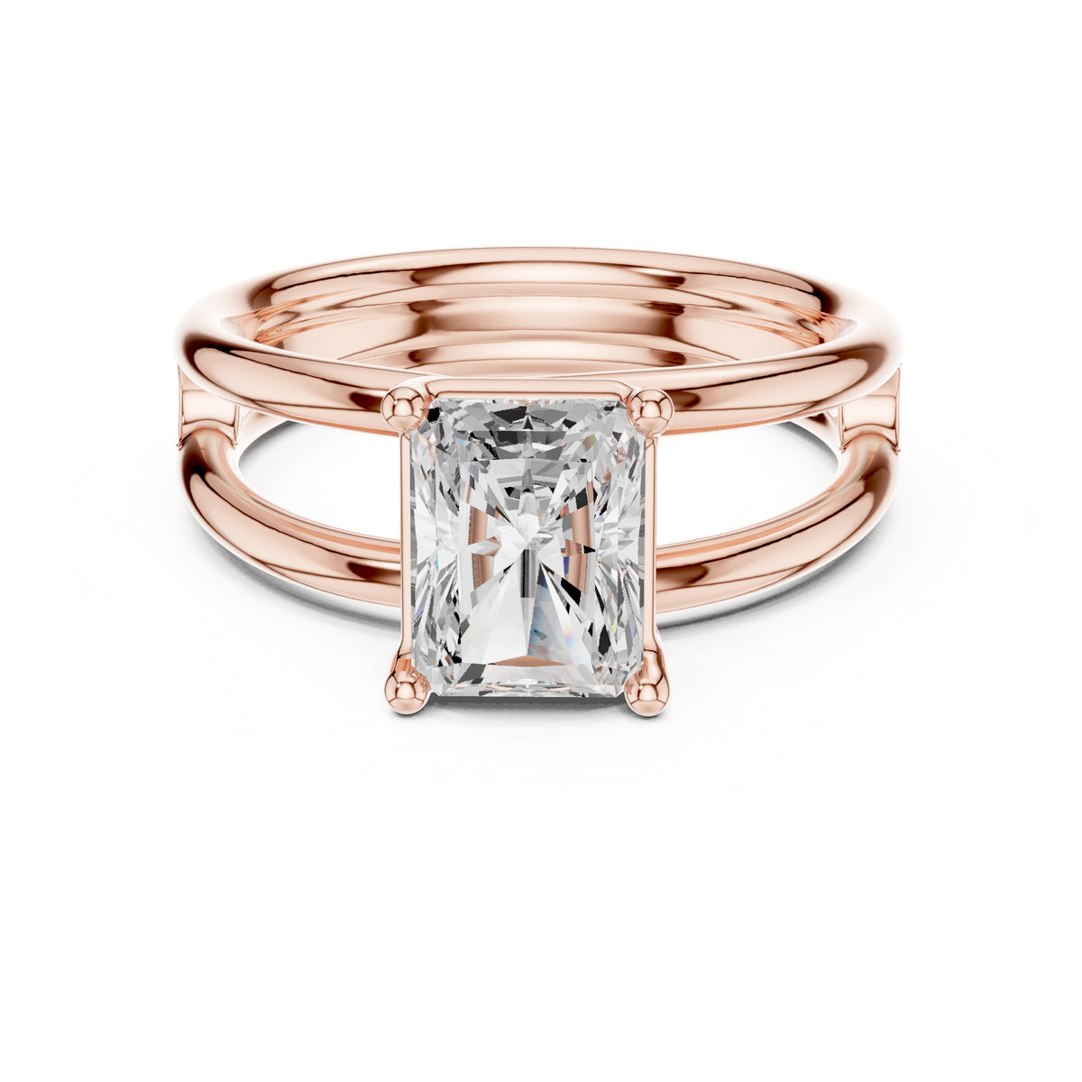 2.00 ct Floating Horizon Ring 2ct Rose Gold Radiant