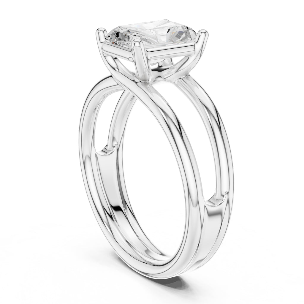 2.00 ct Floating Horizon Ring 2ct White Gold Radiant