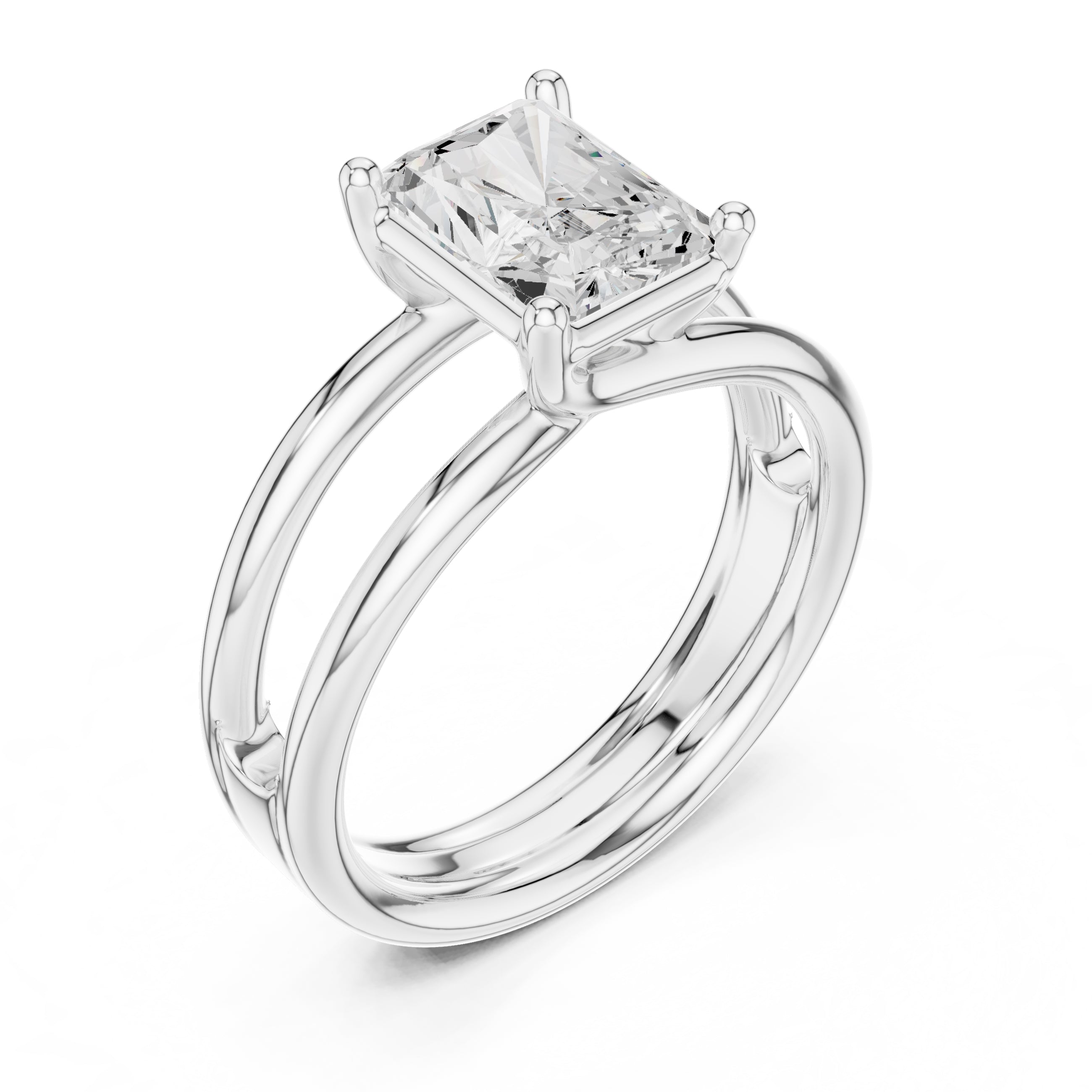2.00 ct Floating Horizon Ring 2ct White Gold Radiant