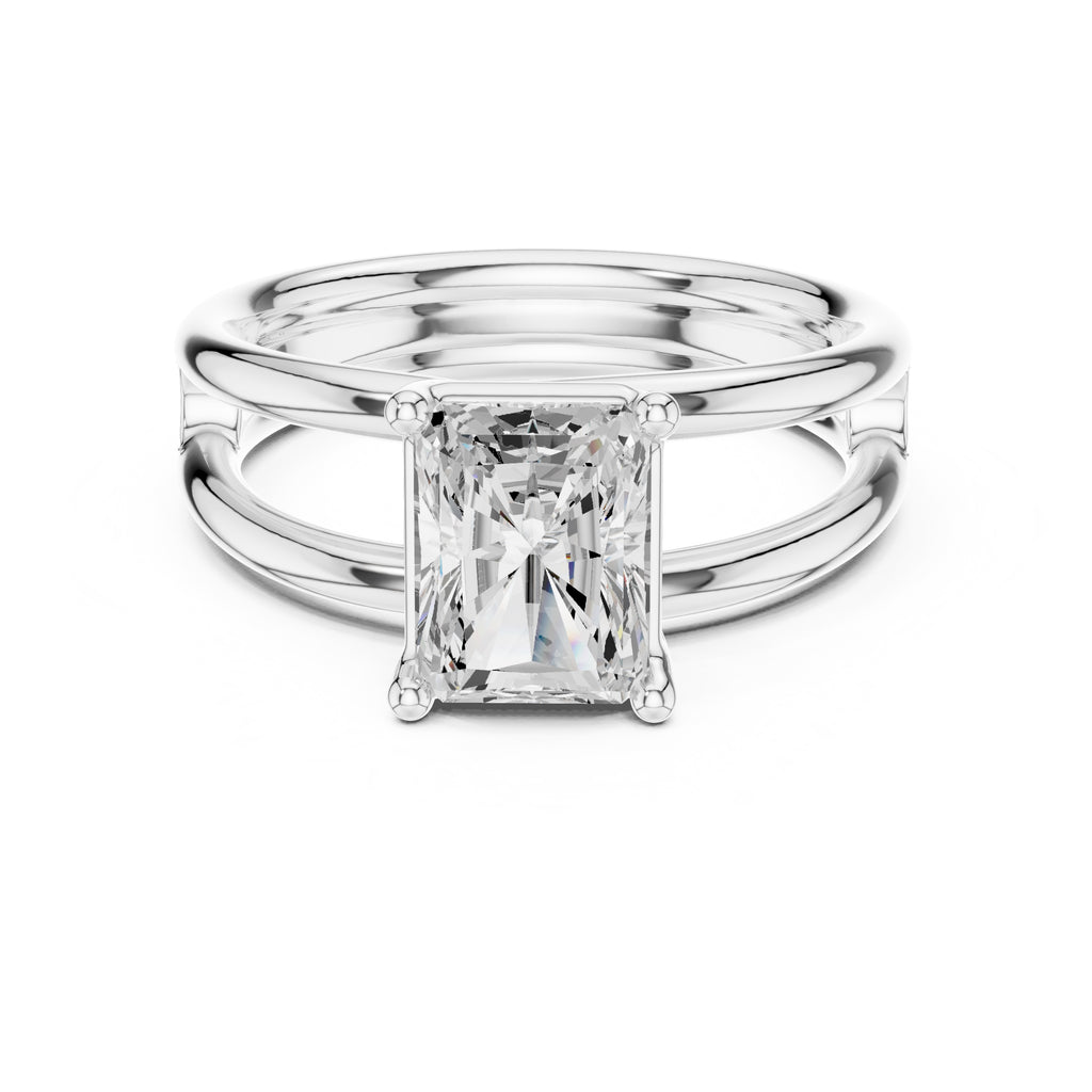 2.00 ct Floating Horizon Ring 2ct White Gold Radiant