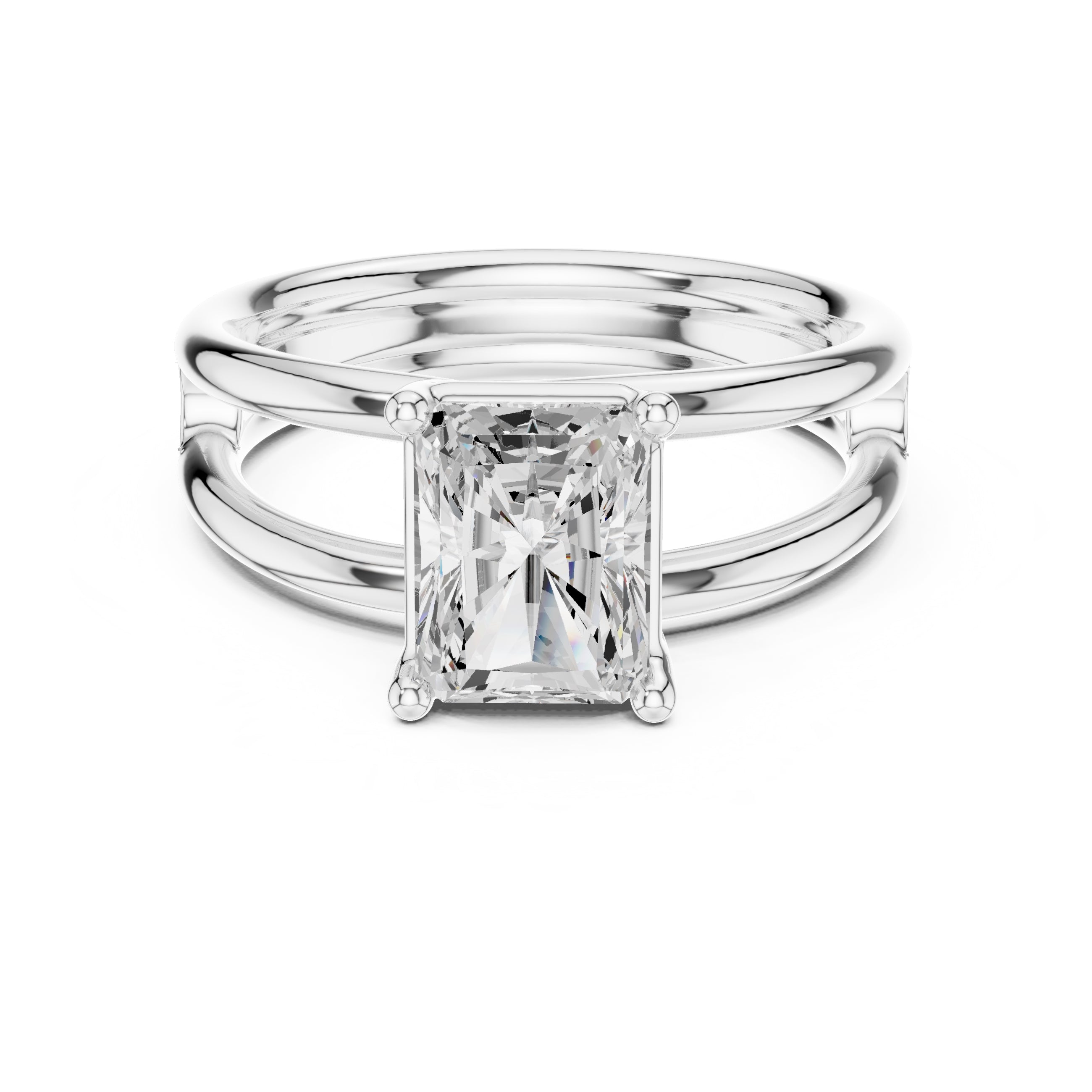 2.00 ct Floating Horizon Ring 2ct White Gold Radiant