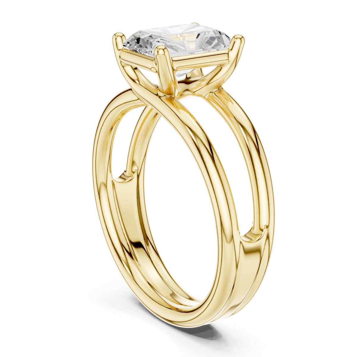 2.00 ct Floating Horizon Ring 2ct Yellow Gold Radiant