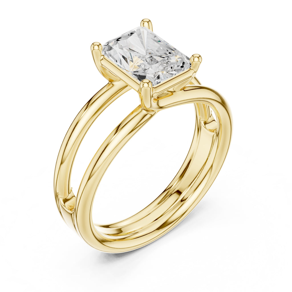 2.00 ct Floating Horizon Ring 2ct Yellow Gold Radiant