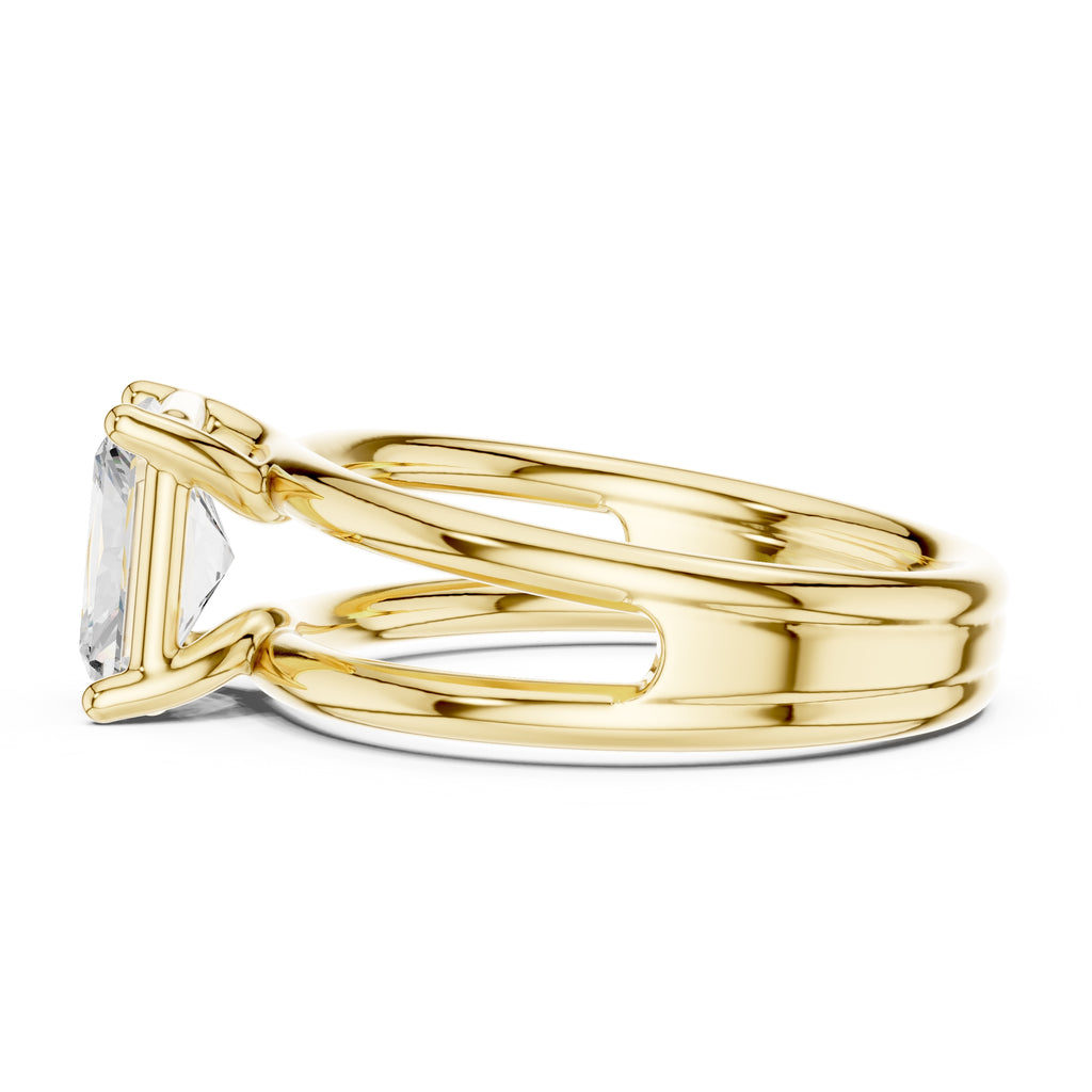 2.00 ct Floating Horizon Ring 2ct Yellow Gold Radiant
