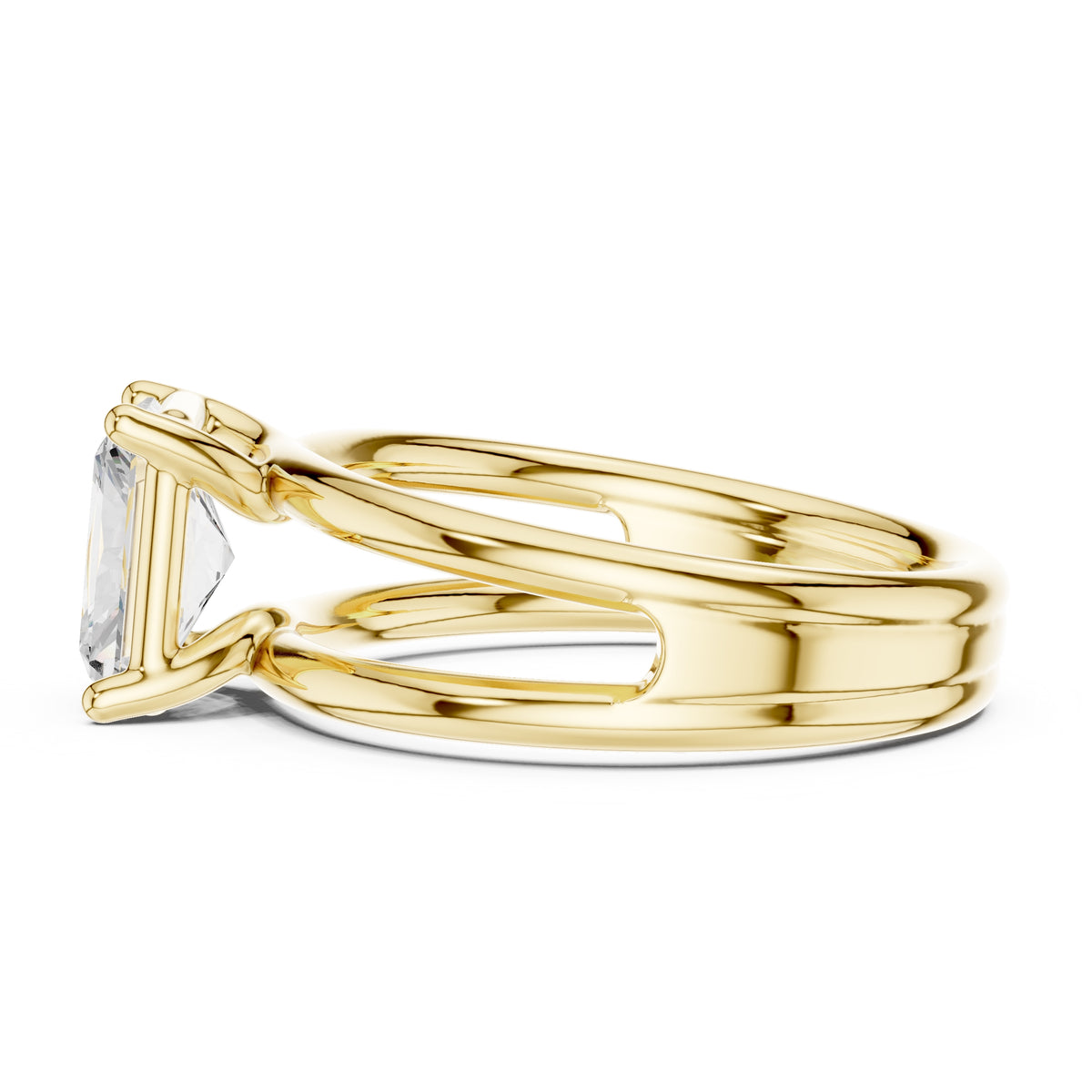 2.00 ct Floating Horizon Ring 2ct Yellow Gold Radiant