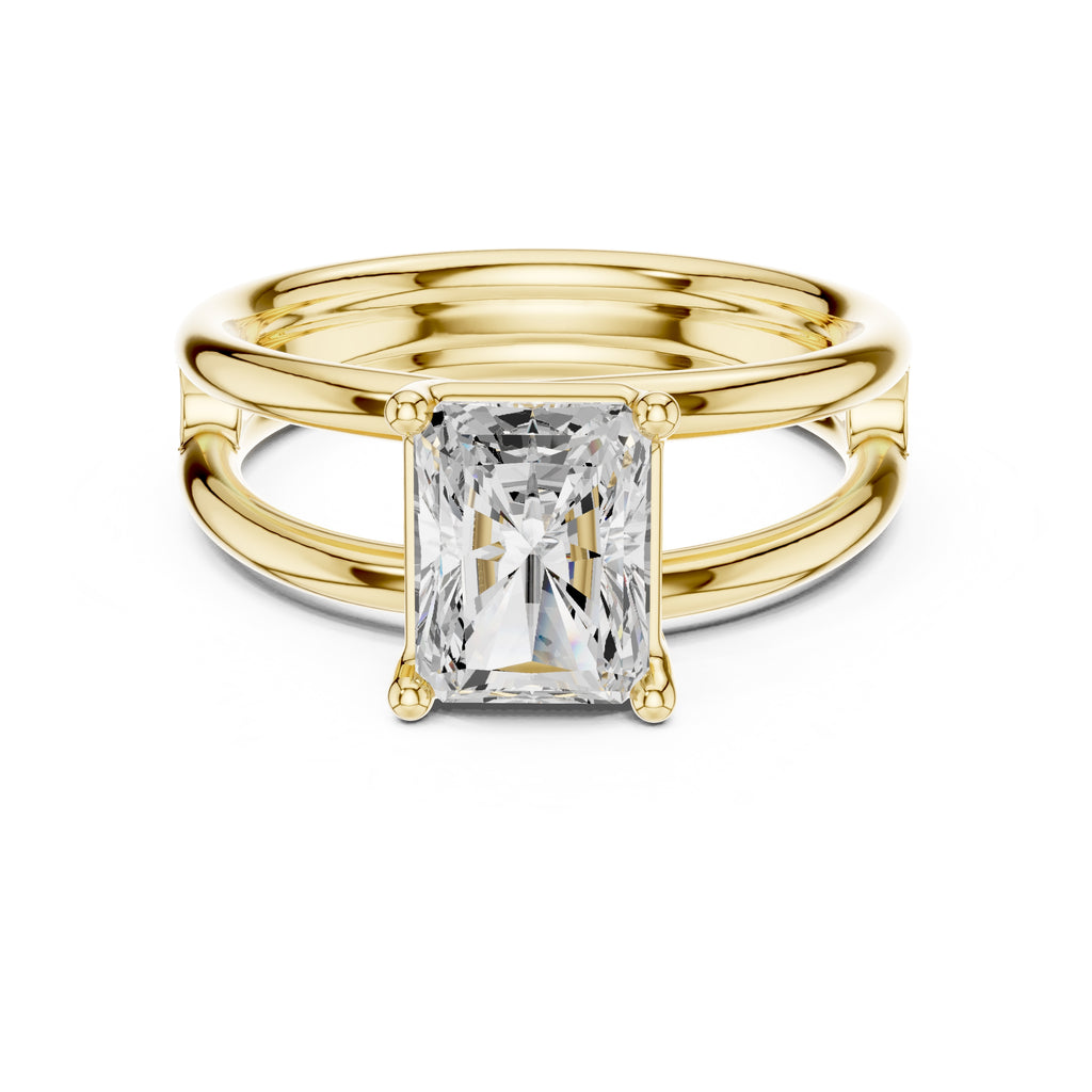 2.00 ct Floating Horizon Ring 2ct Yellow Gold Radiant