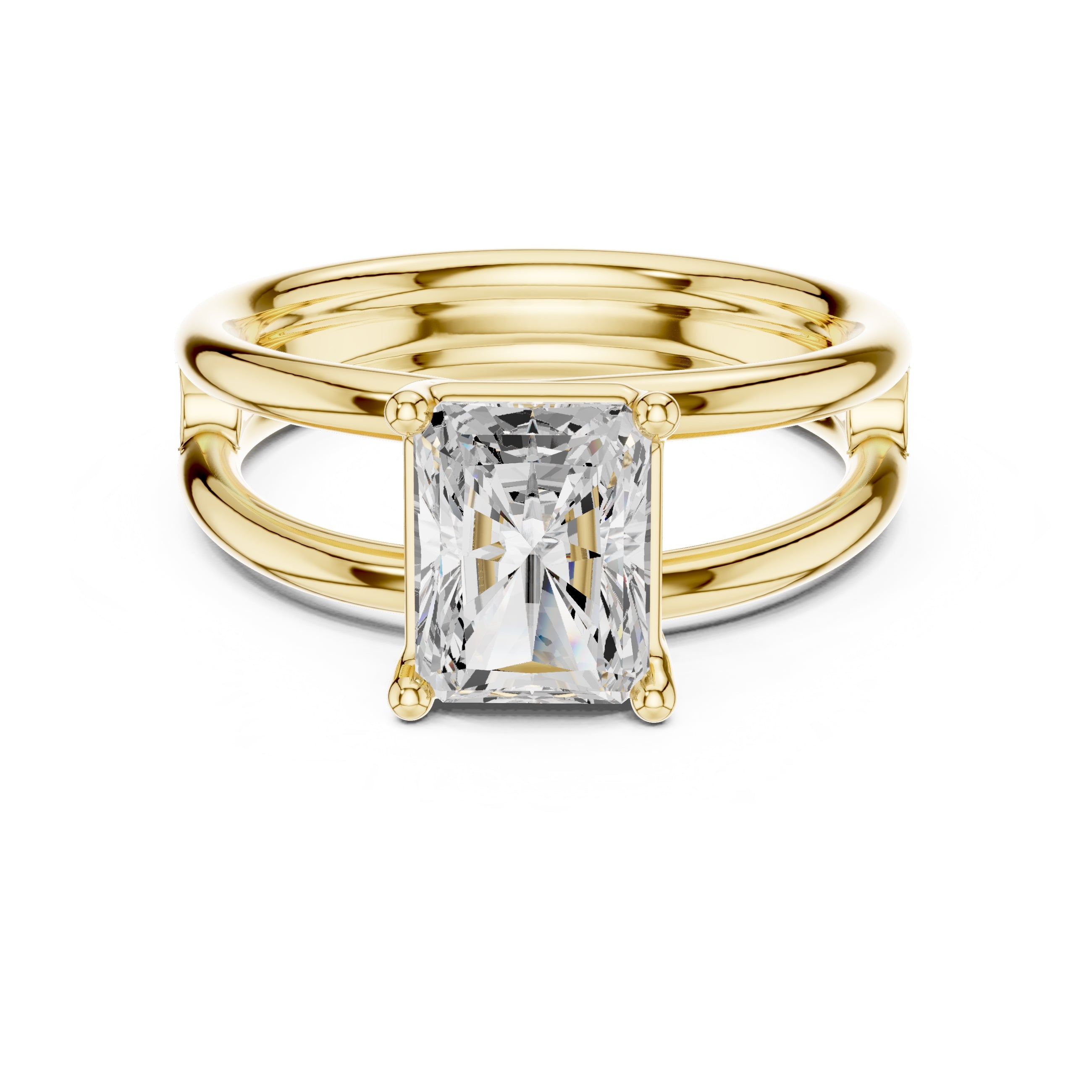 2.00 ct Floating Horizon Ring 2ct Yellow Gold Radiant