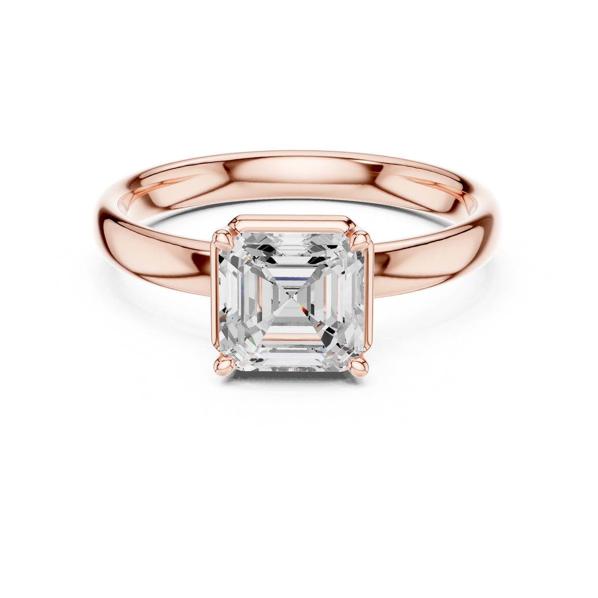 1.50 ct Golden Pillar Solitaire 1.5ct Rose Gold Asscher