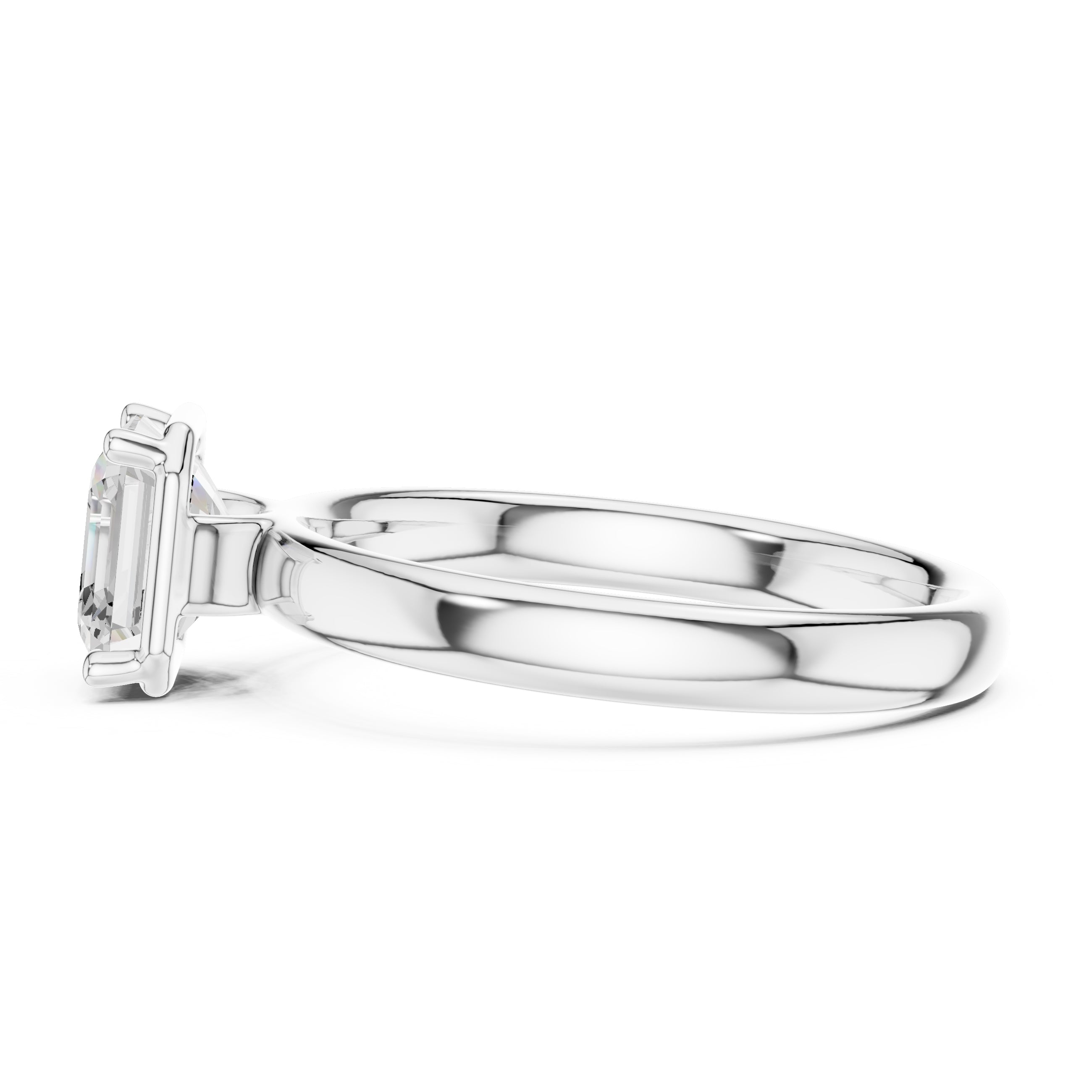 1.50 ct Golden Pillar Solitaire 1.5ct White Gold Asscher