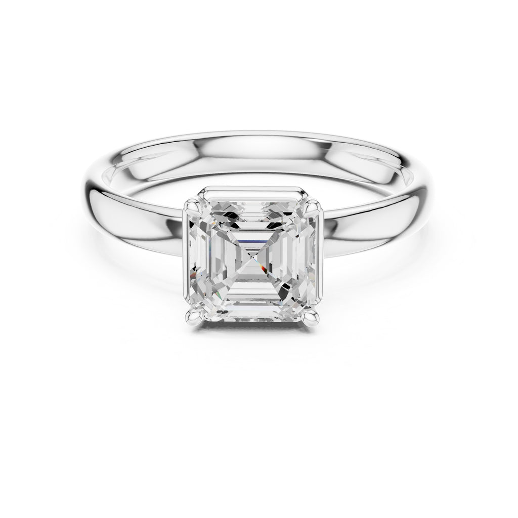 1.50 ct Golden Pillar Solitaire 1.5ct White Gold Asscher