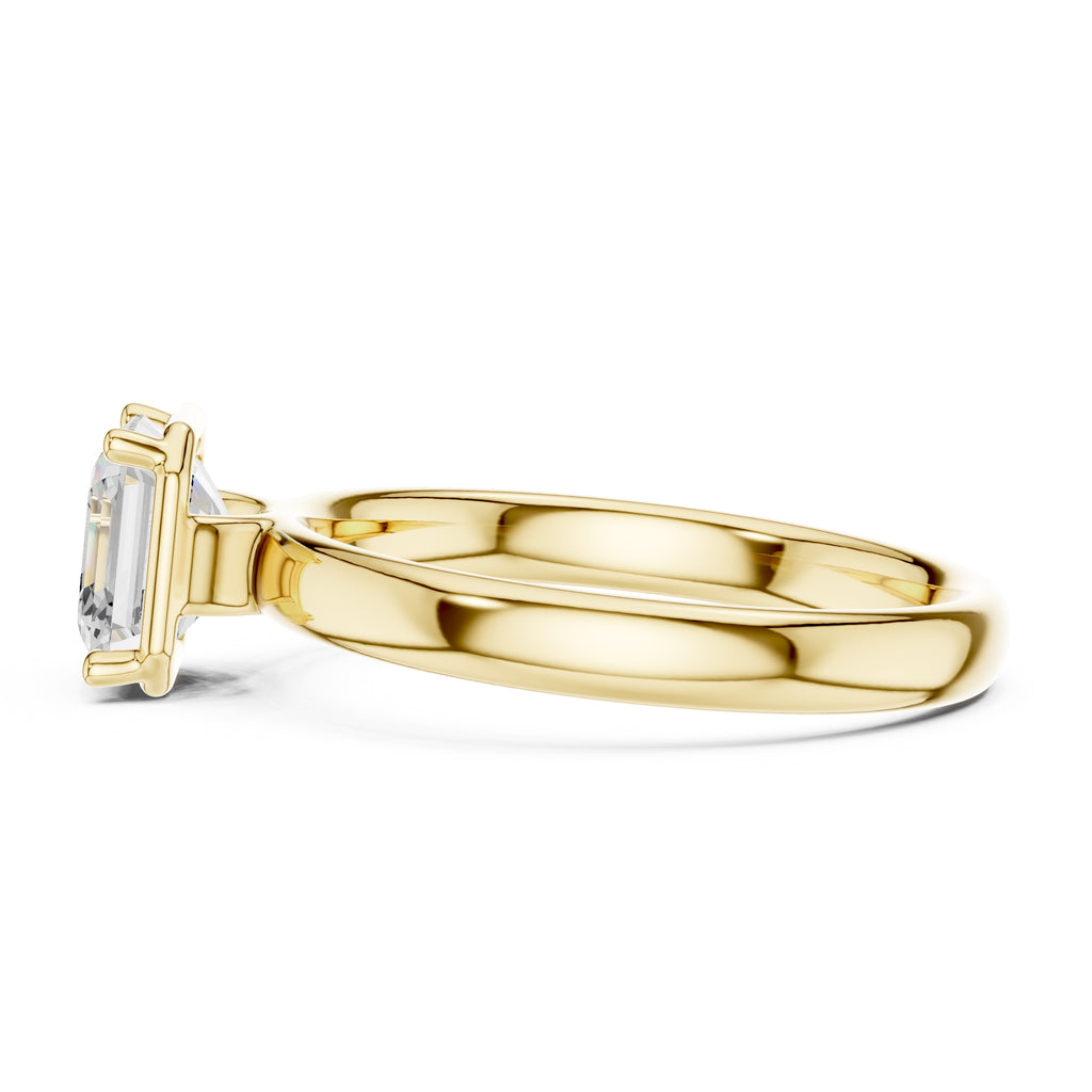 1.50 ct Golden Pillar Solitaire 1.5ct Yellow Gold Asscher