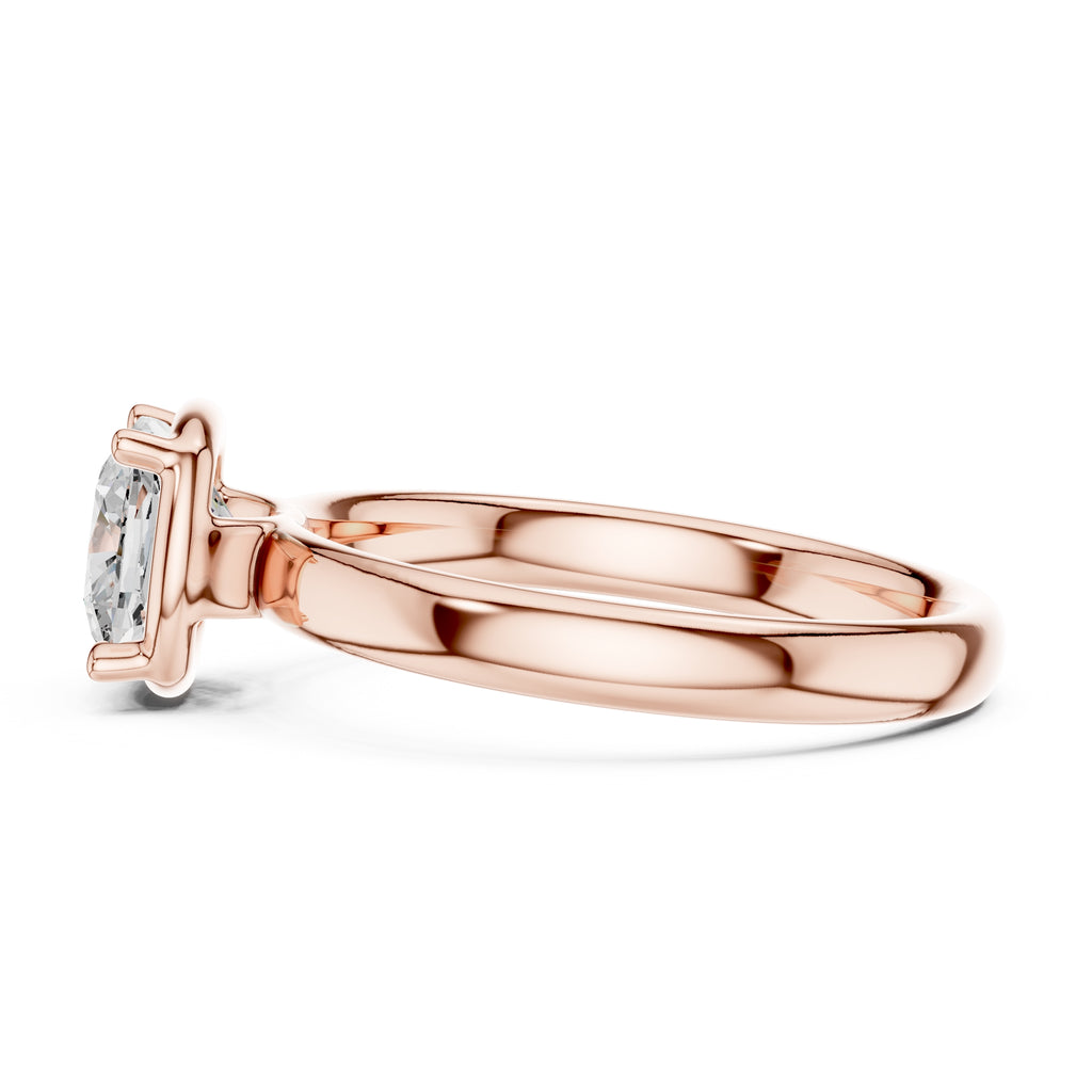 1.50 ct Golden Pillar Solitaire 1.5ct Rose Gold Cushion