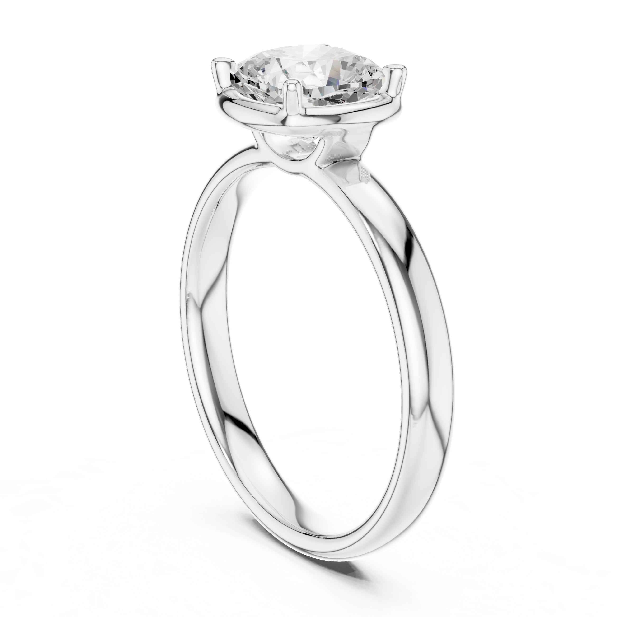 1.50 ct Golden Pillar Solitaire 1.5ct White Gold Cushion