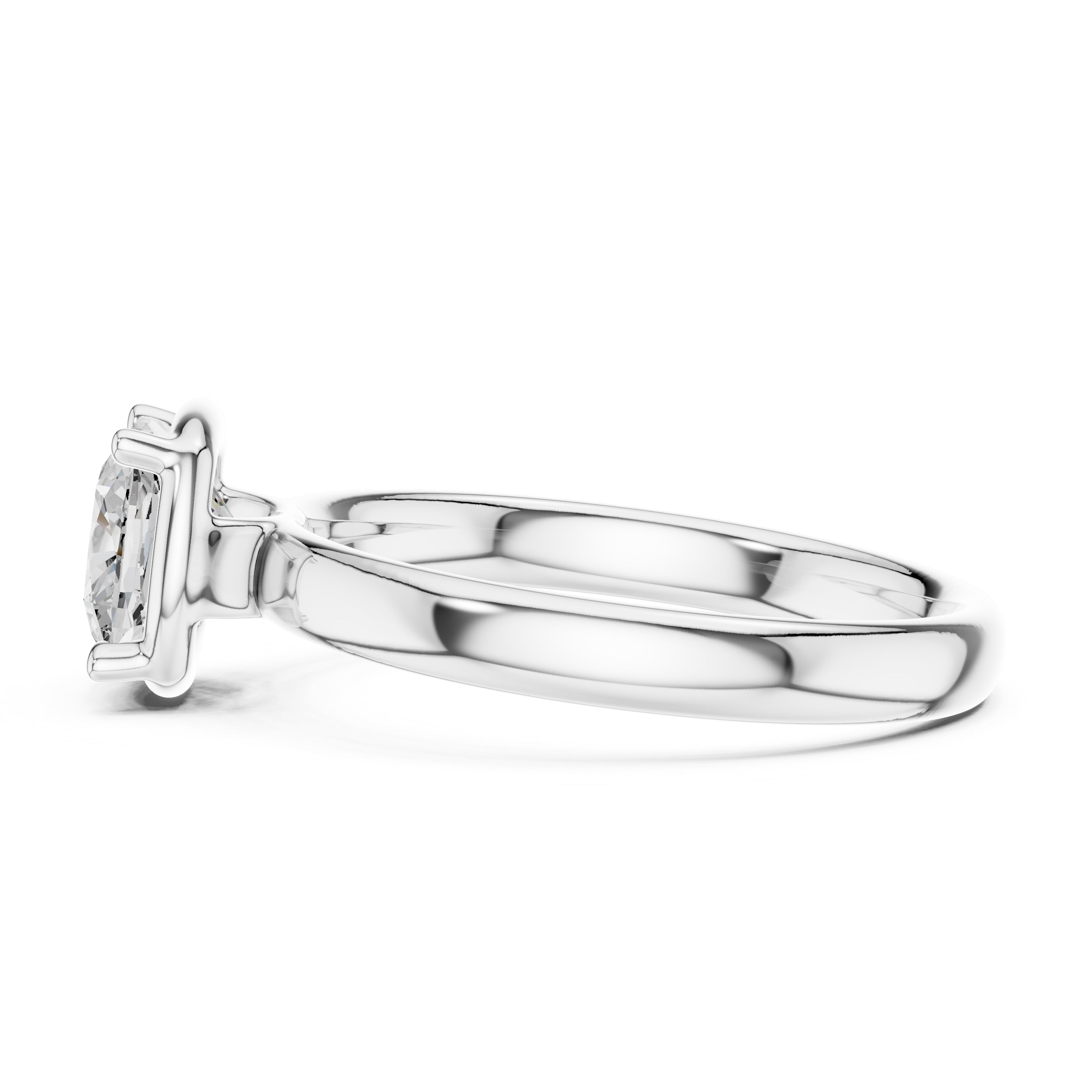 1.50 ct Golden Pillar Solitaire 1.5ct White Gold Cushion