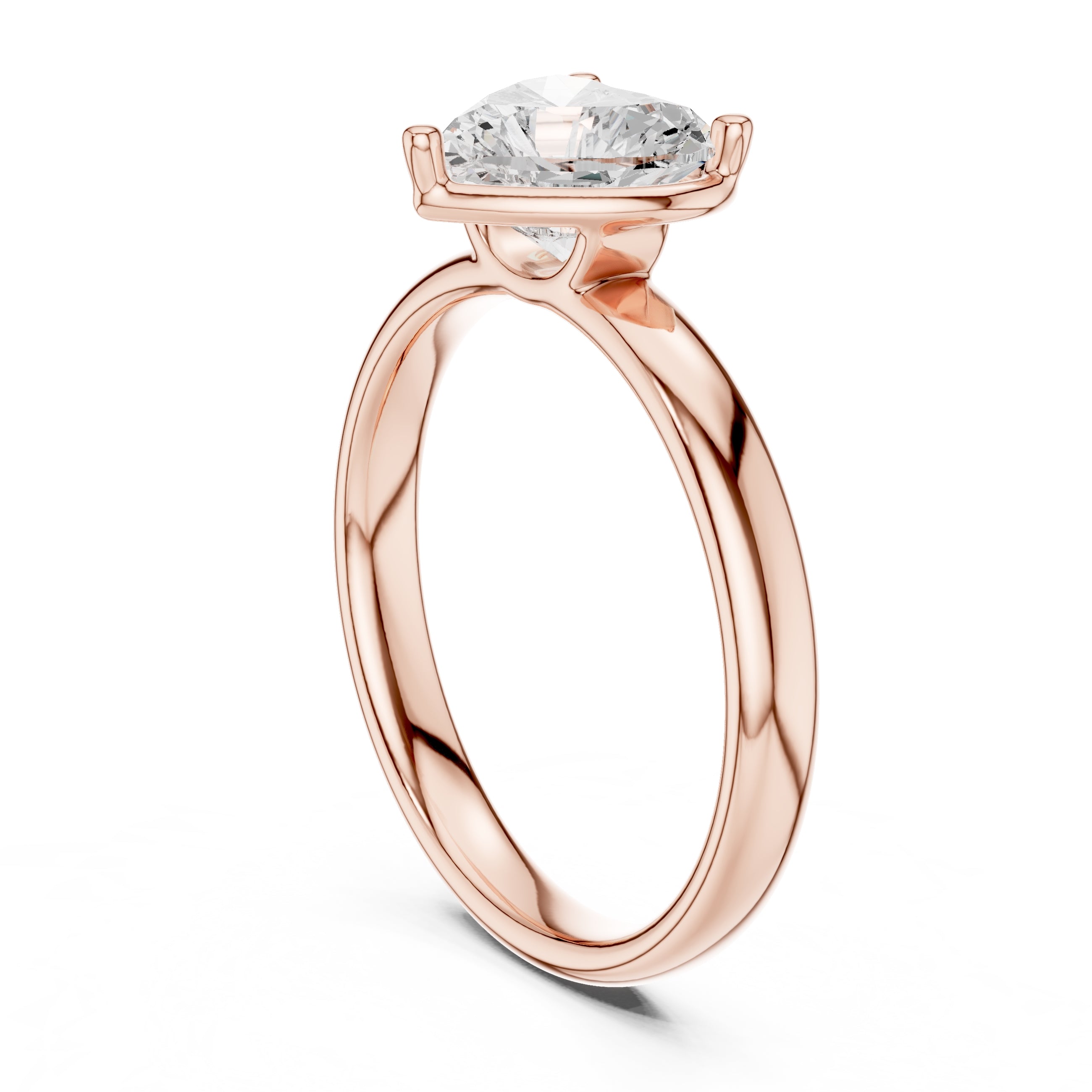 1.50 ct Golden Pillar Solitaire 1.5ct Rose Gold Heart